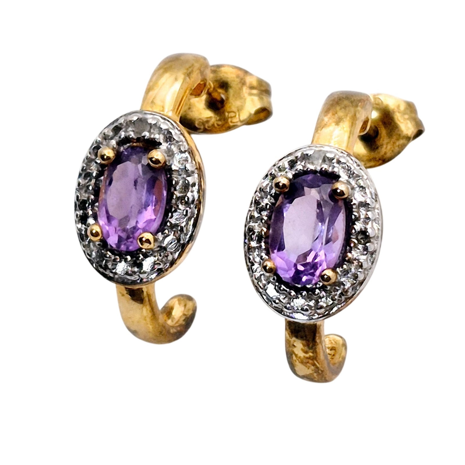 Ross Simons Sterling Amethyst Diamond Accent Stud Earrings (1 of 7)