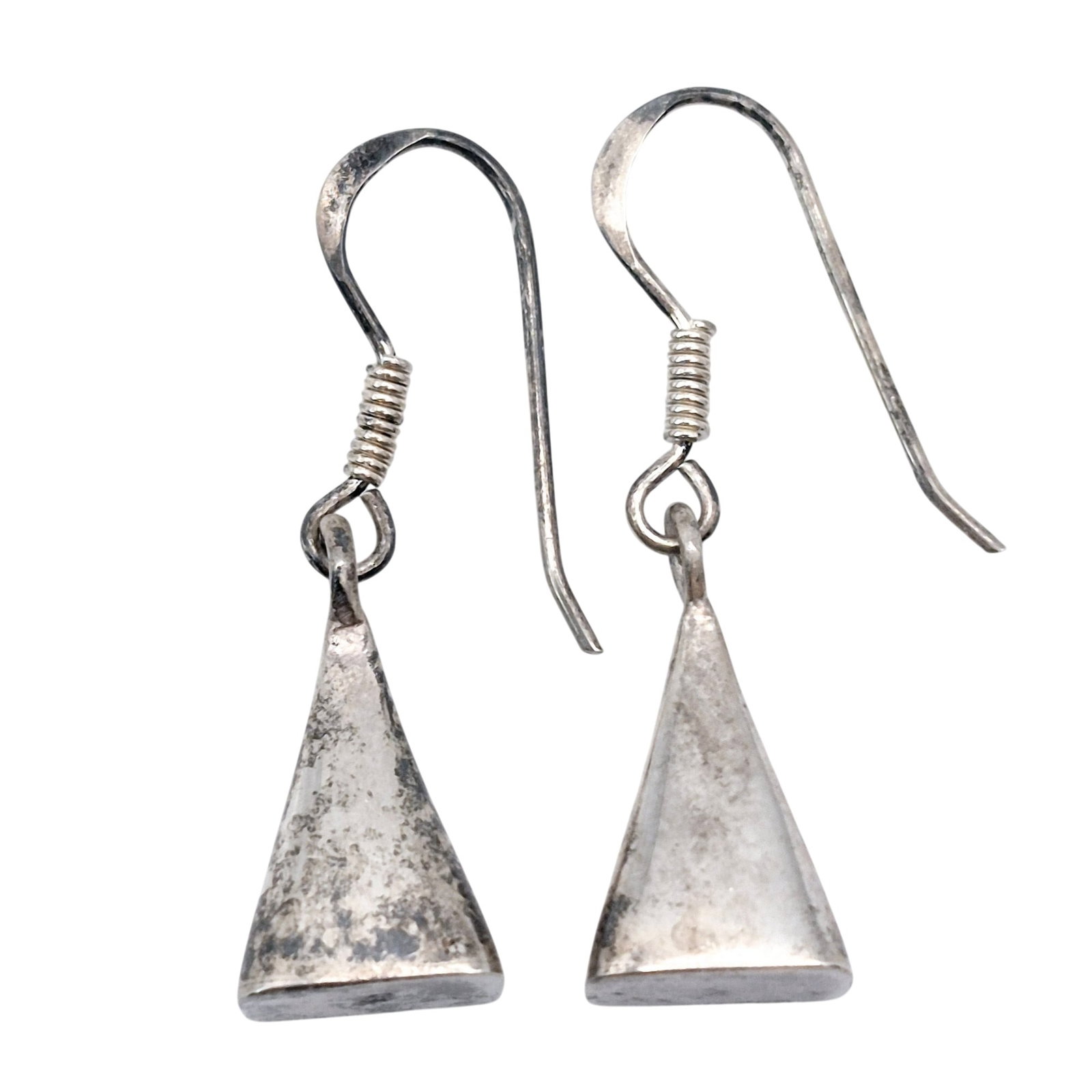 Sterling Puffy Pyramid Dangle Earrings (1 of 5)