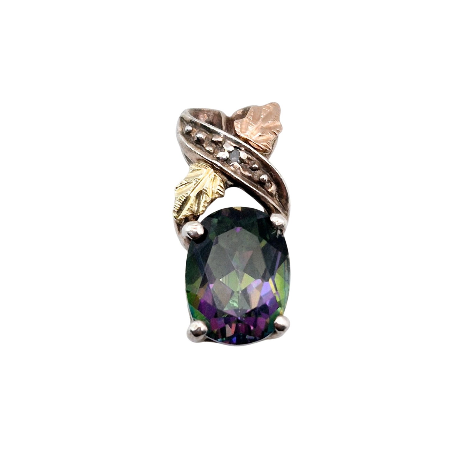 Signed Sterling Mystic Topaz Pendant (1 of 5)