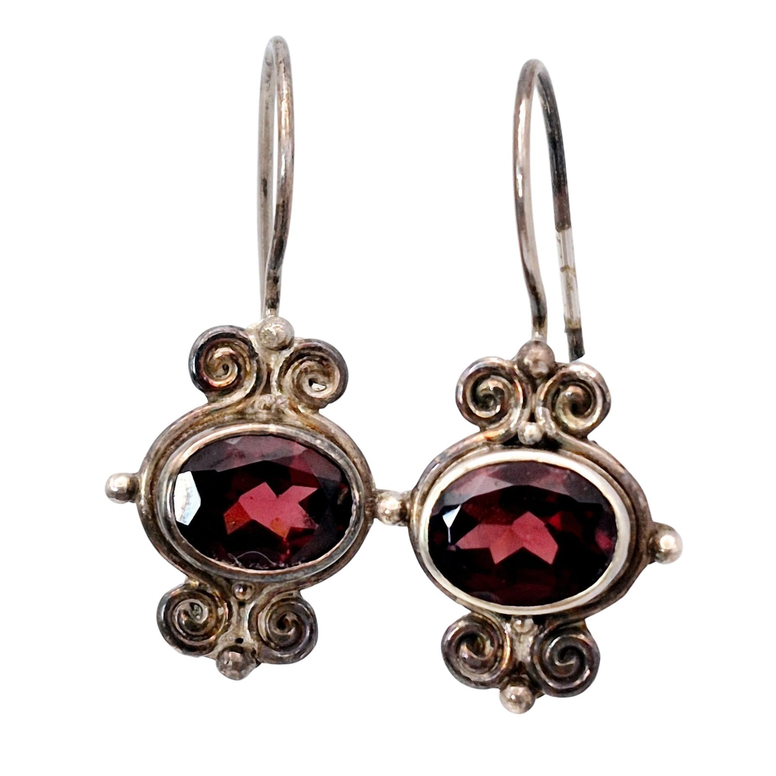 Sajen Sterling Garnet Drop Earrings (1 of 6)