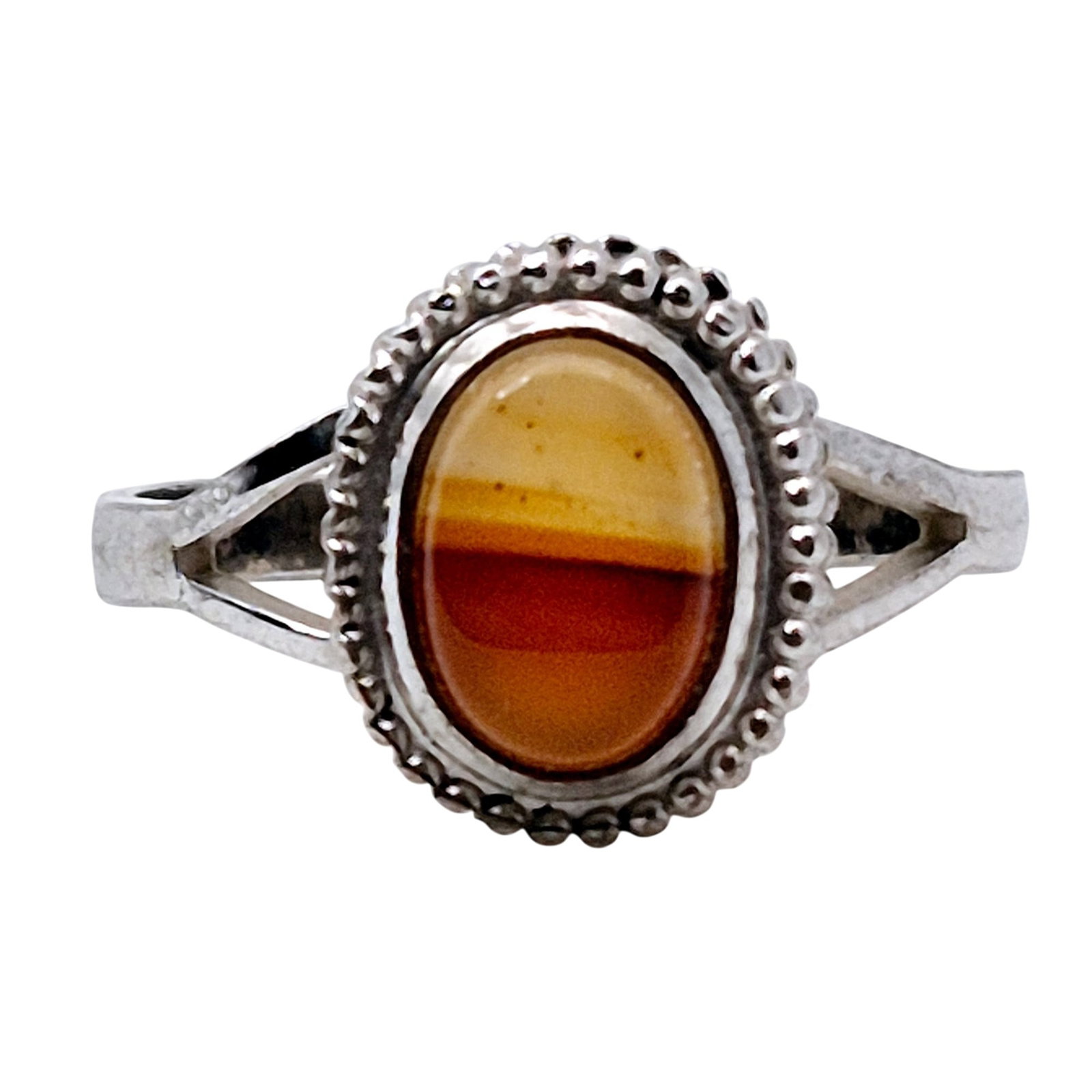 Signed Sterling Jasper Oval Solitaire Ring Size 5.5 (1 of 7)