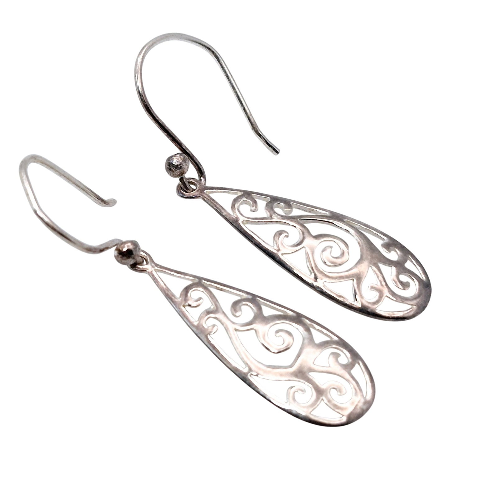SU Sterling Filigree Teardrop Dangle Earrings (1 of 5)