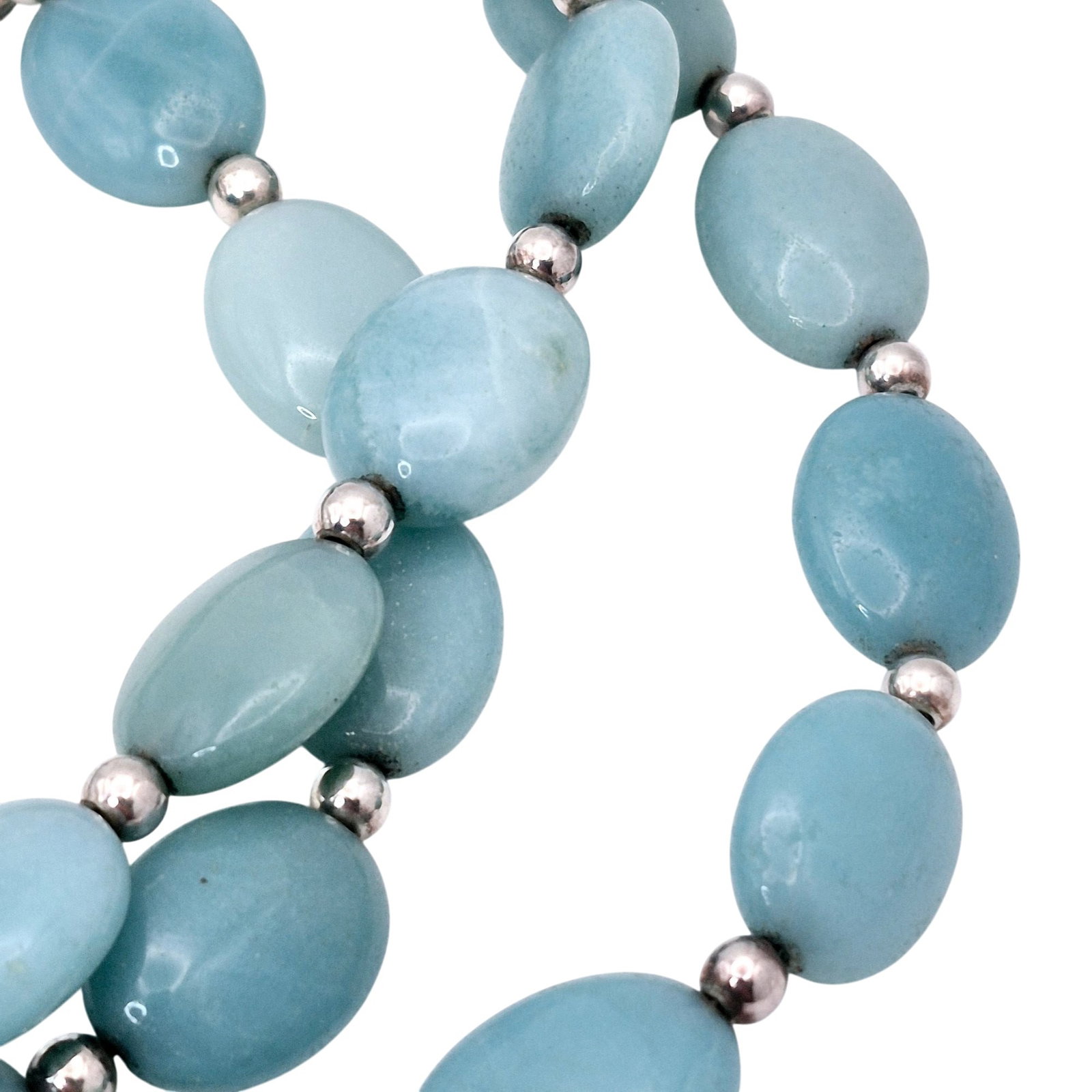 Sterling Amazonite Beaded Chain Necklace (1 of 4)