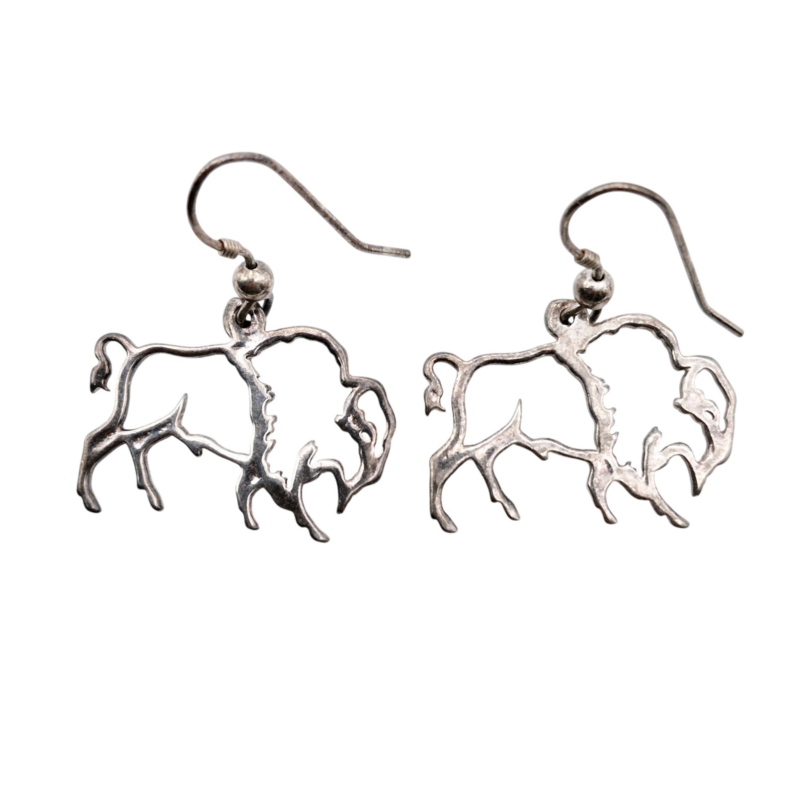 Sterling Southwest Cutout Buffalo Dangle Earrings (1 of 4)