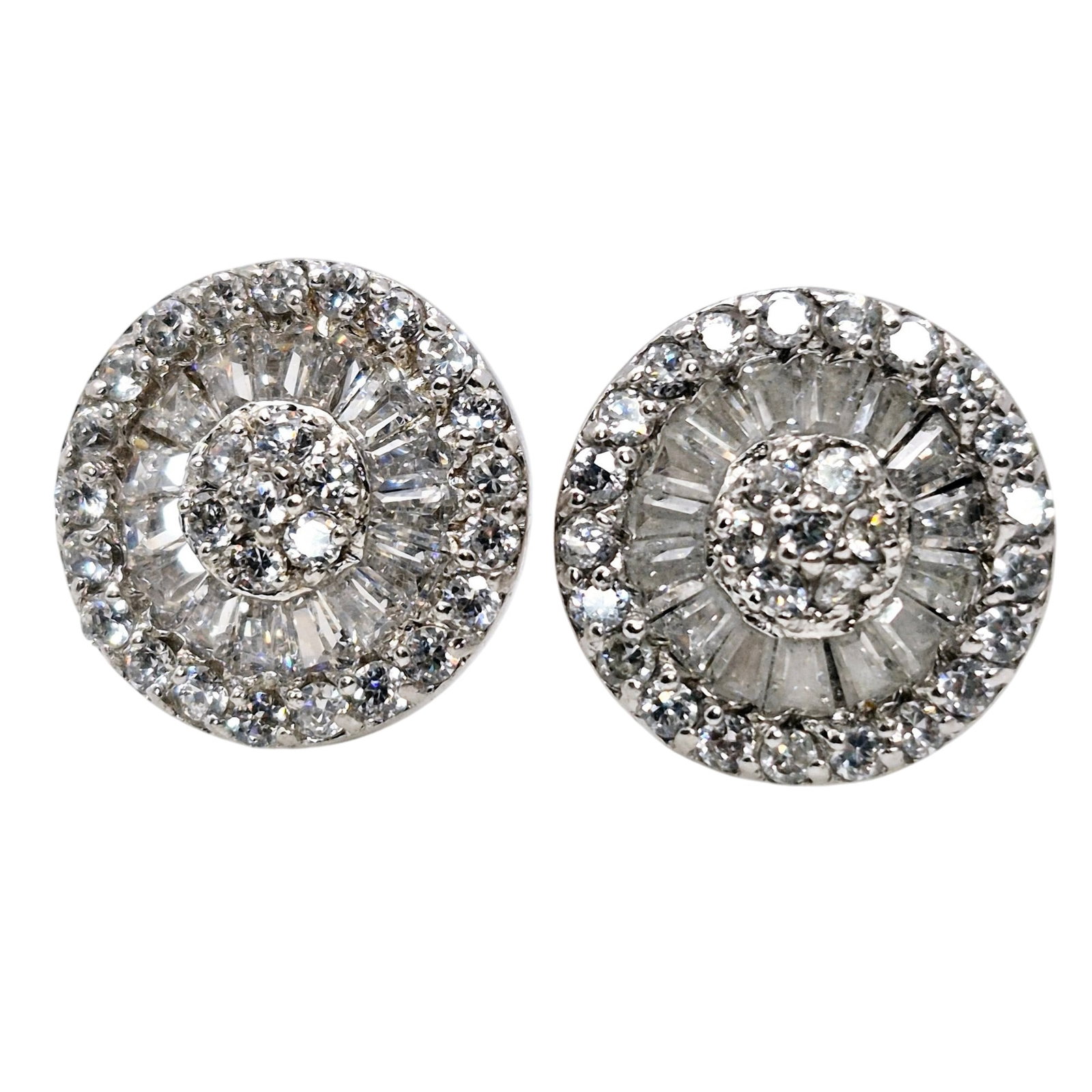 TA Sterling Rhinestone Halo Stud Earrings (1 of 6)