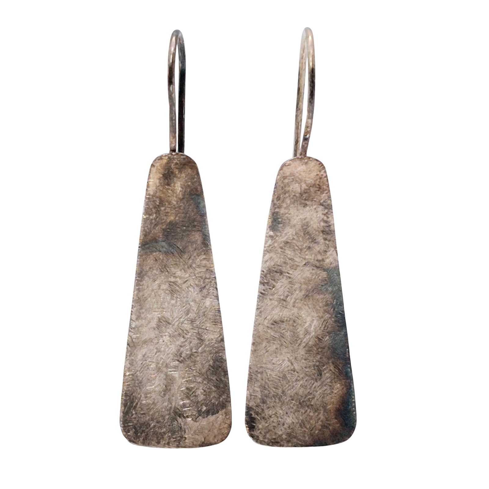 Sterling Hammered Geometric Drop Earrings (1 of 5)
