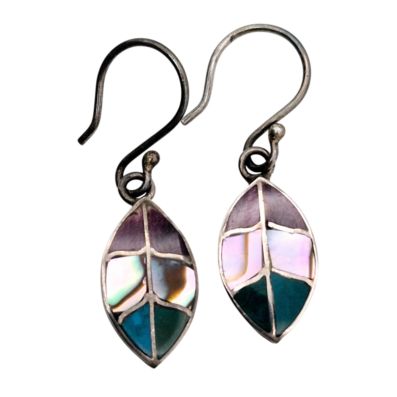 950 Silver Southwest Leaf Dangle Earrings (1 of 4)