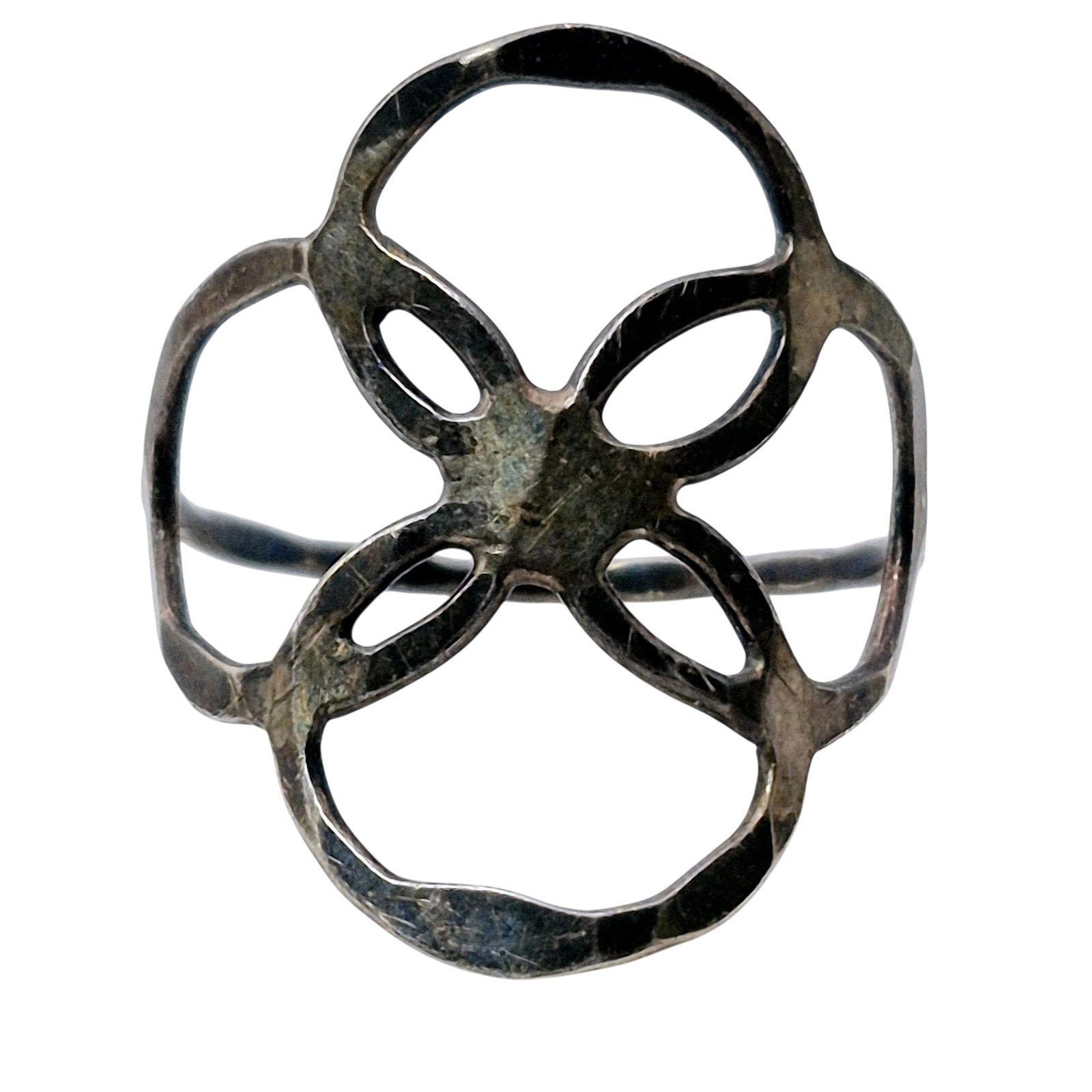 Sterling Open Floral Statement Ring Size 7.5 (1 of 5)