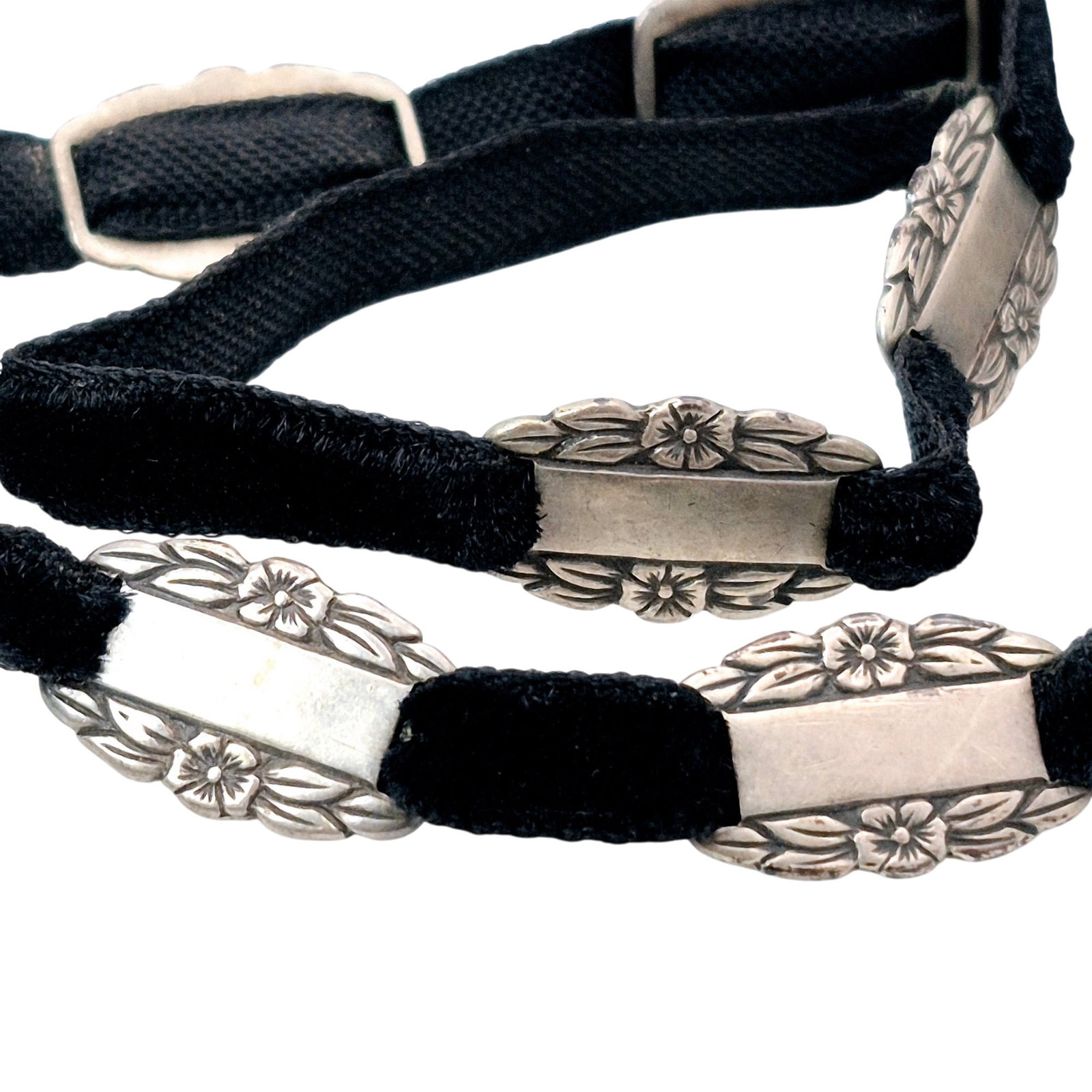 Sterling WWII Forget-me-not Nameplate Choker Necklace (1 of 5)