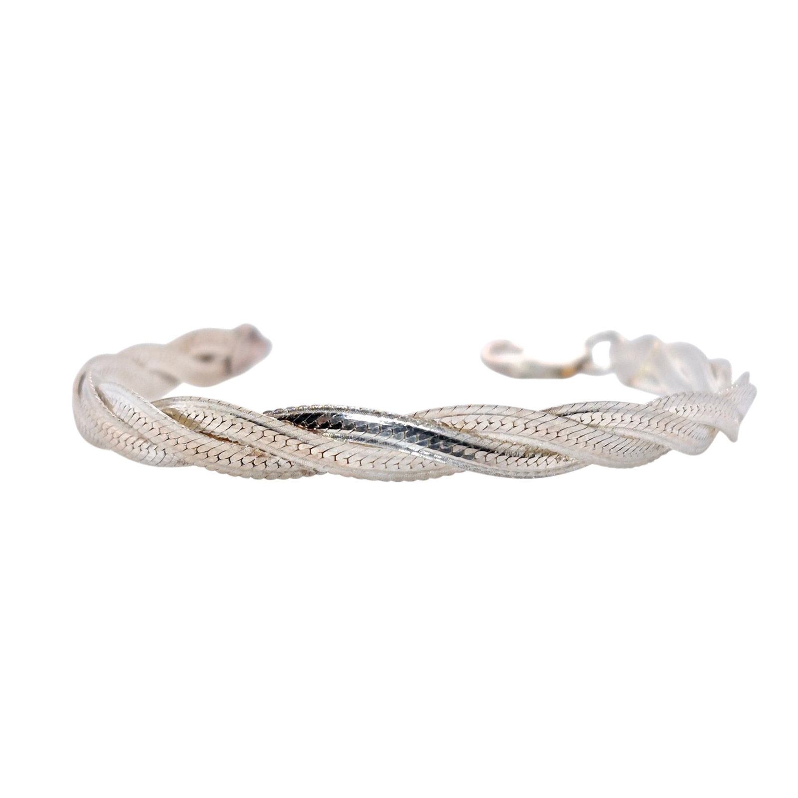 Aurafin Italy Sterling Braided Herringbone Chain Bracelet (1 of 6)