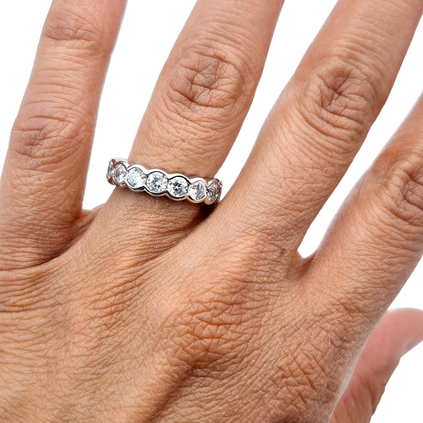 Sonia B Sterling Cubic Zirconia Eternity Band Ring Size 6 (1 of 6)