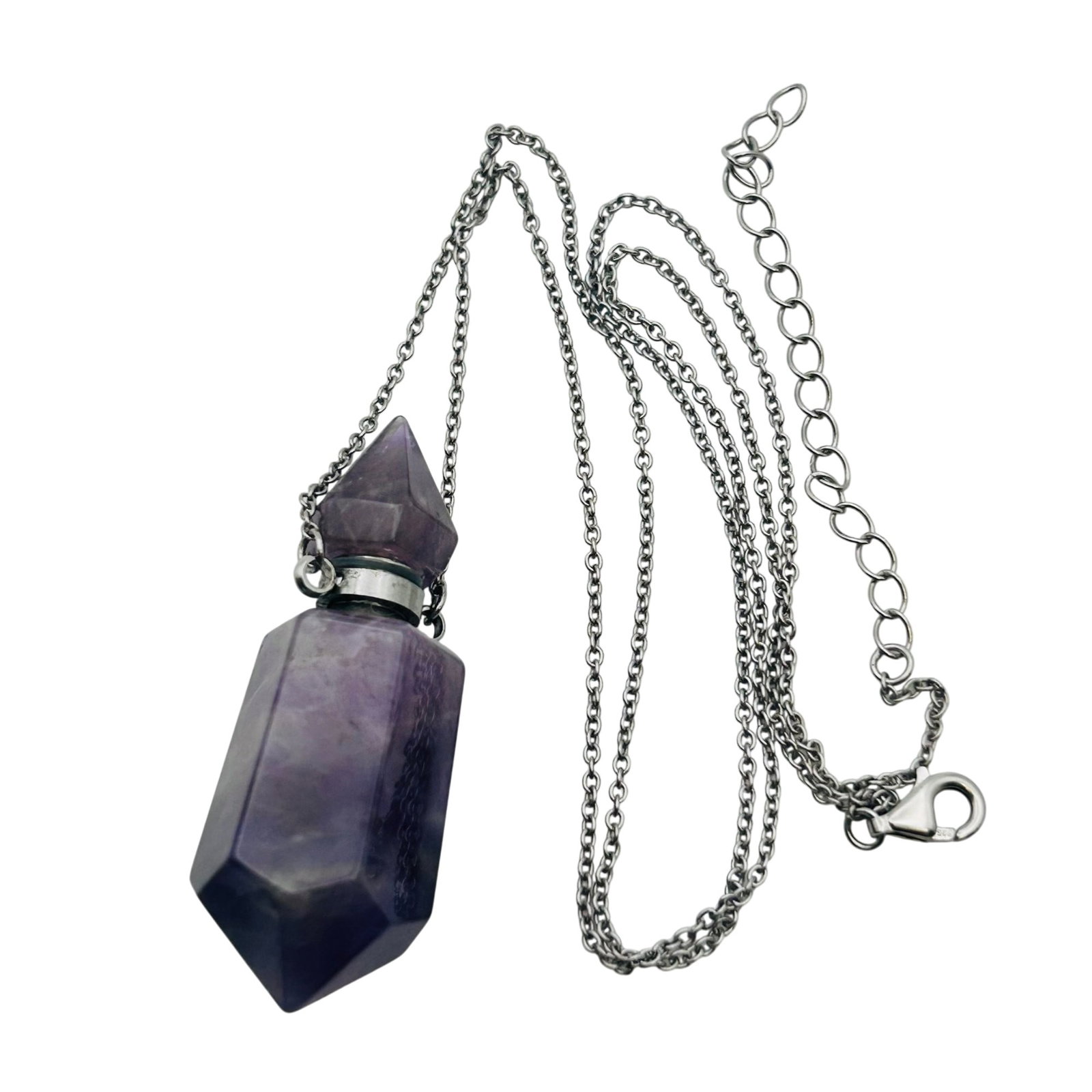 Sterling Cable Chain Amethyst Pendant Necklace (1 of 4)