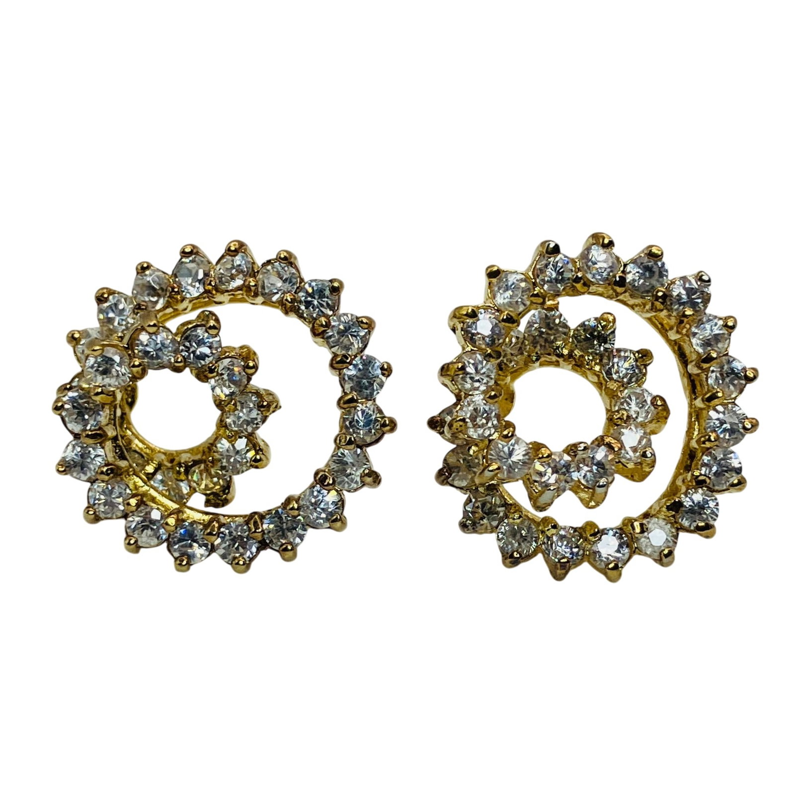 GL Sterling Rhinestone Swirl Stud Earrings (1 of 5)