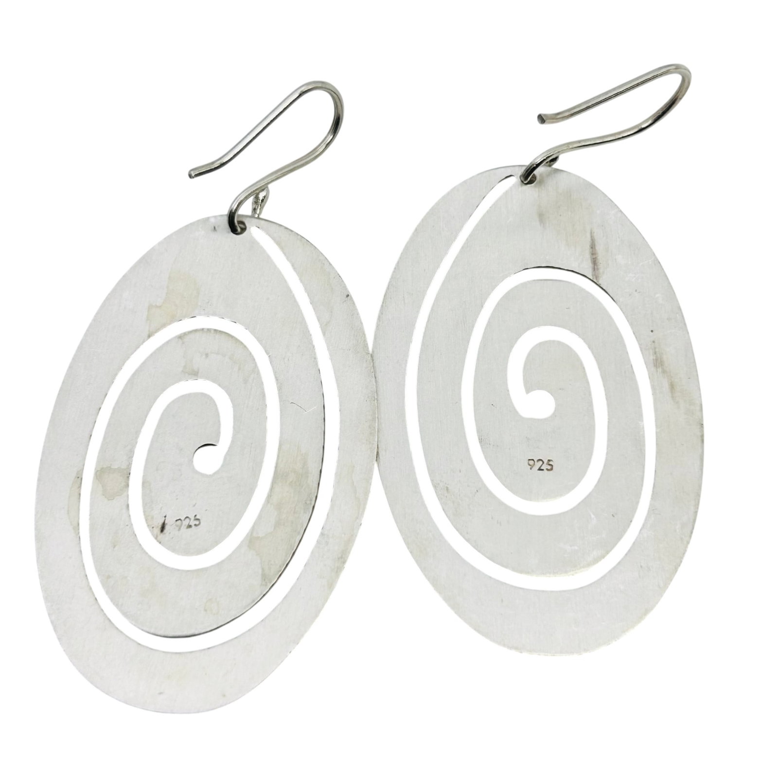 Sterling Swirl Round Hook Dangle Earrings (1 of 4)