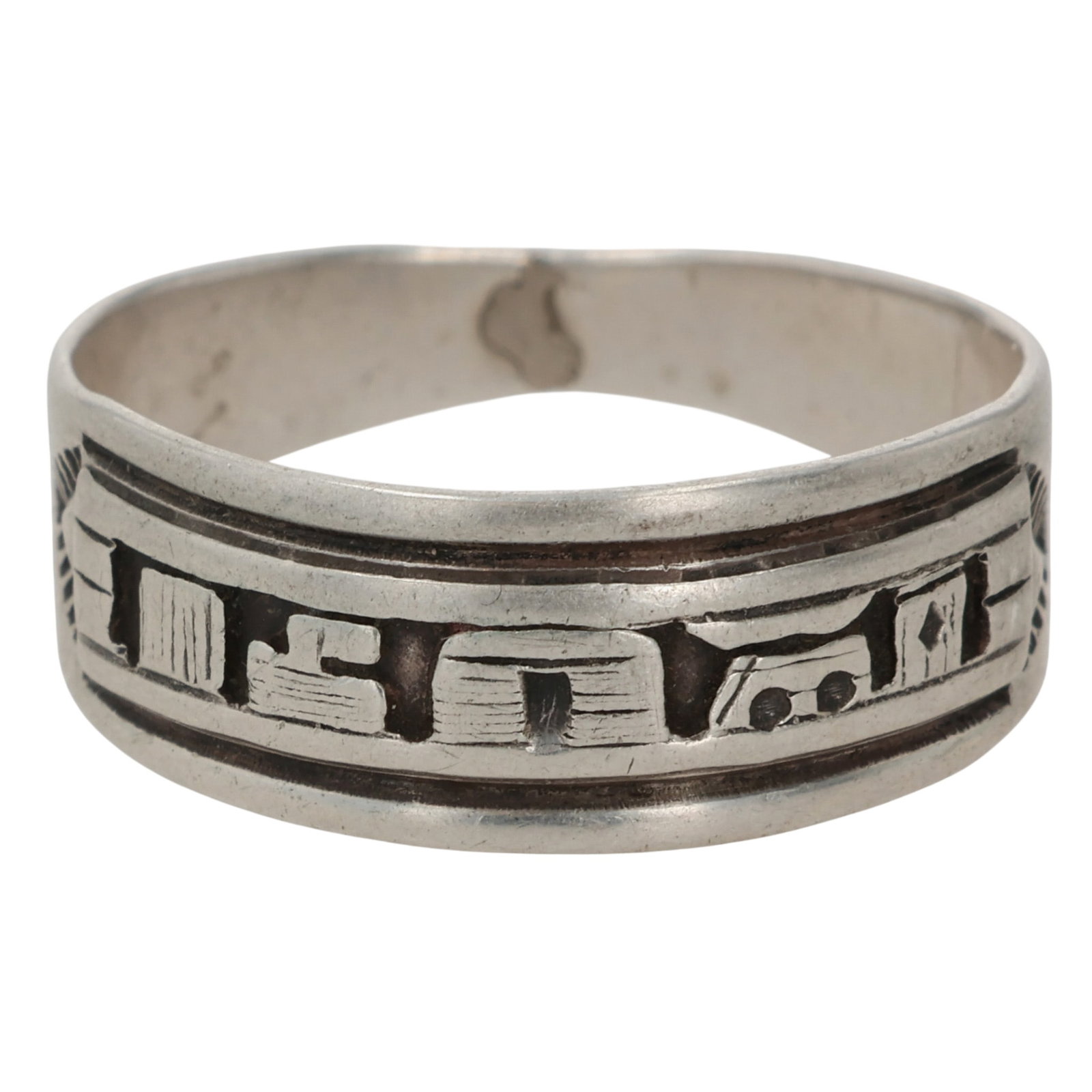 Signed Vintage Sterling Storyteller Ring Sz 11.25 (1 of 7)