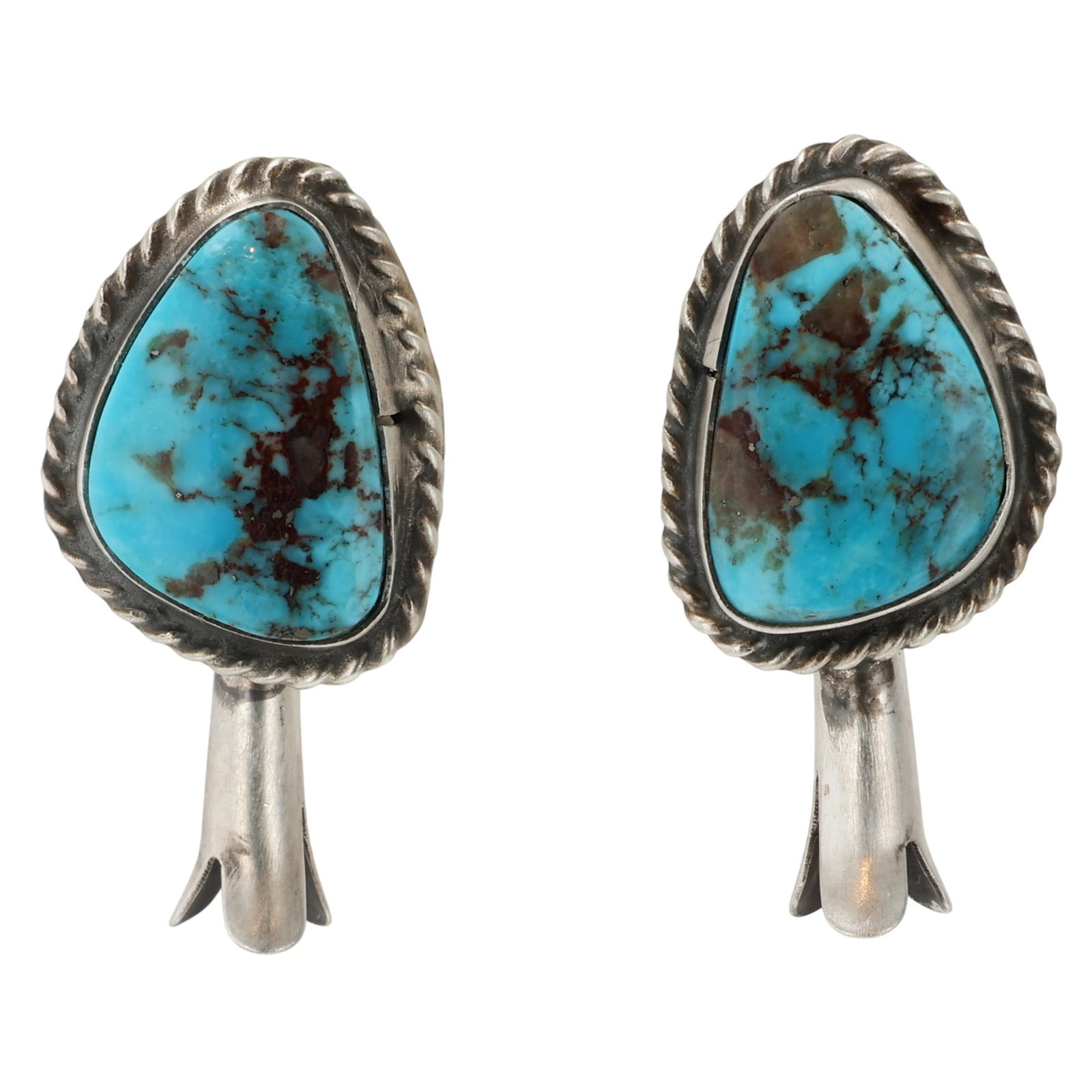 Donovan Nez Navajo Sterling Kingman Turquoise Earrings (1 of 4)