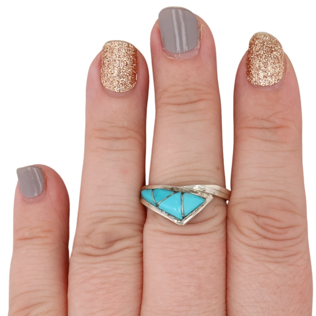 Phyllis Beyuka Zuni Sterling Kingman Turquoise Ring Sz 9.25 (1 of 7)