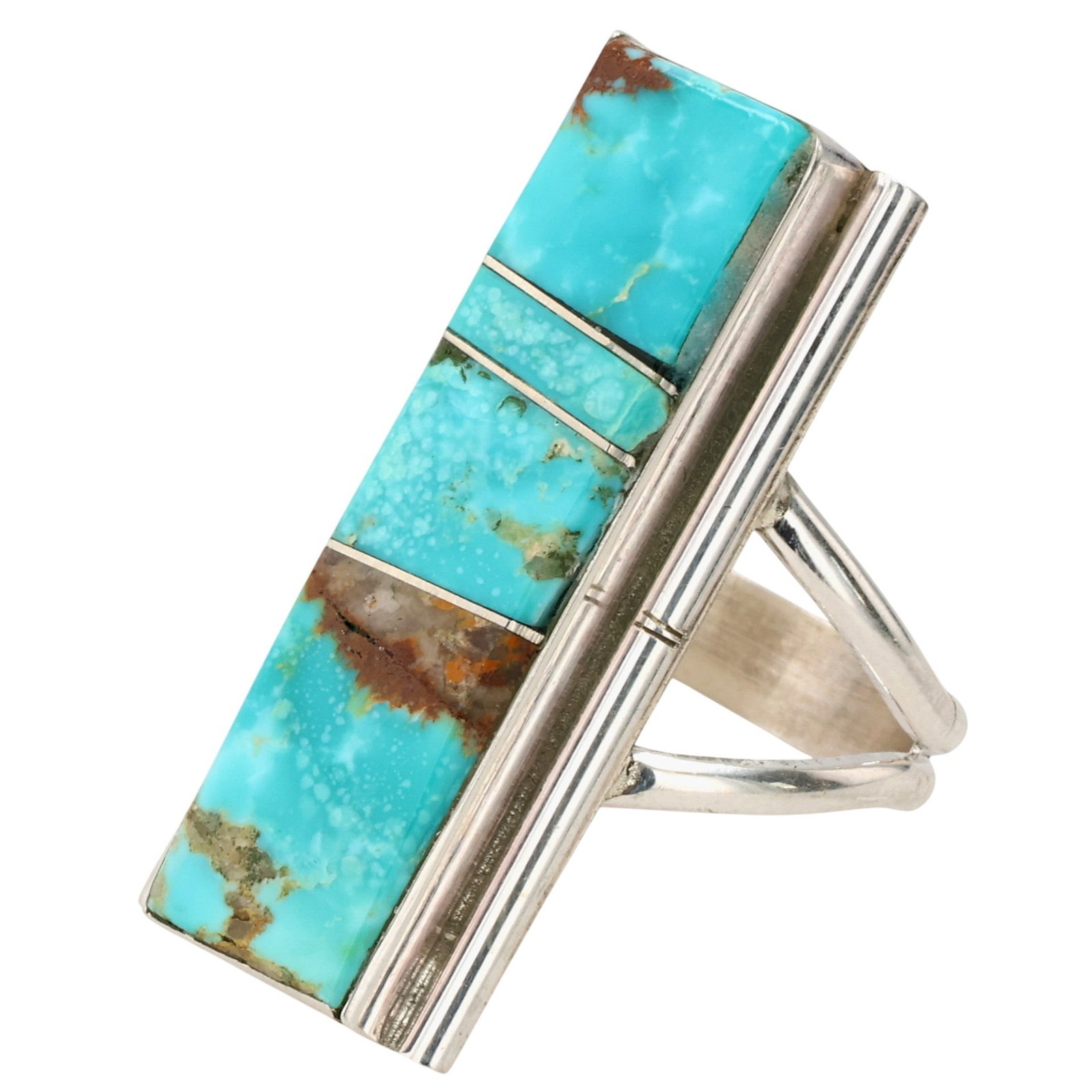Bobby Platero Navajo Sterling Kingman Turquoise Ring Sz 5 (1 of 7)