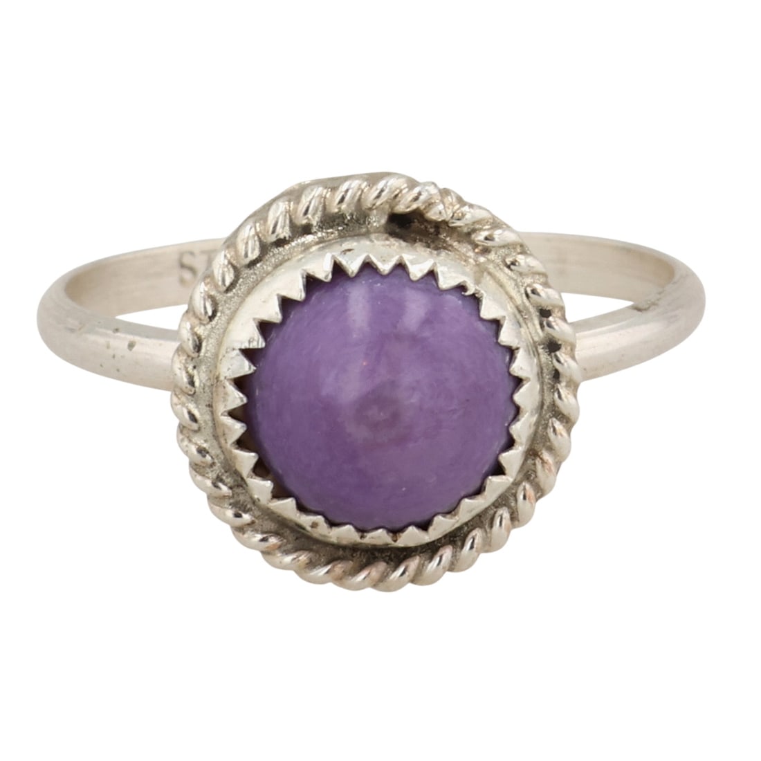 Esther White Navajo Sterling Charoite Ring Sz 7 (1 of 7)