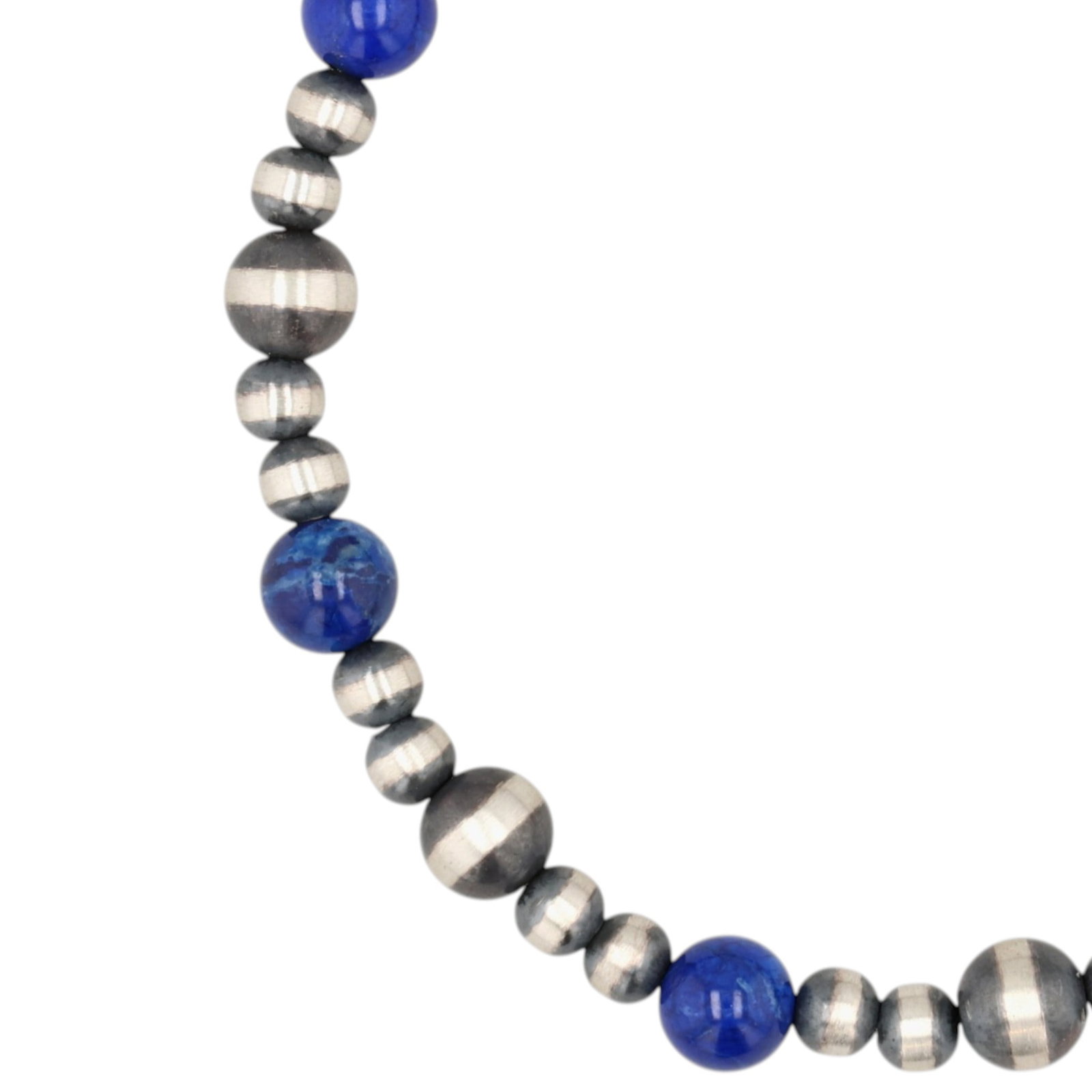 Navajo Sterling Lapis Bead Bracelet (1 of 5)