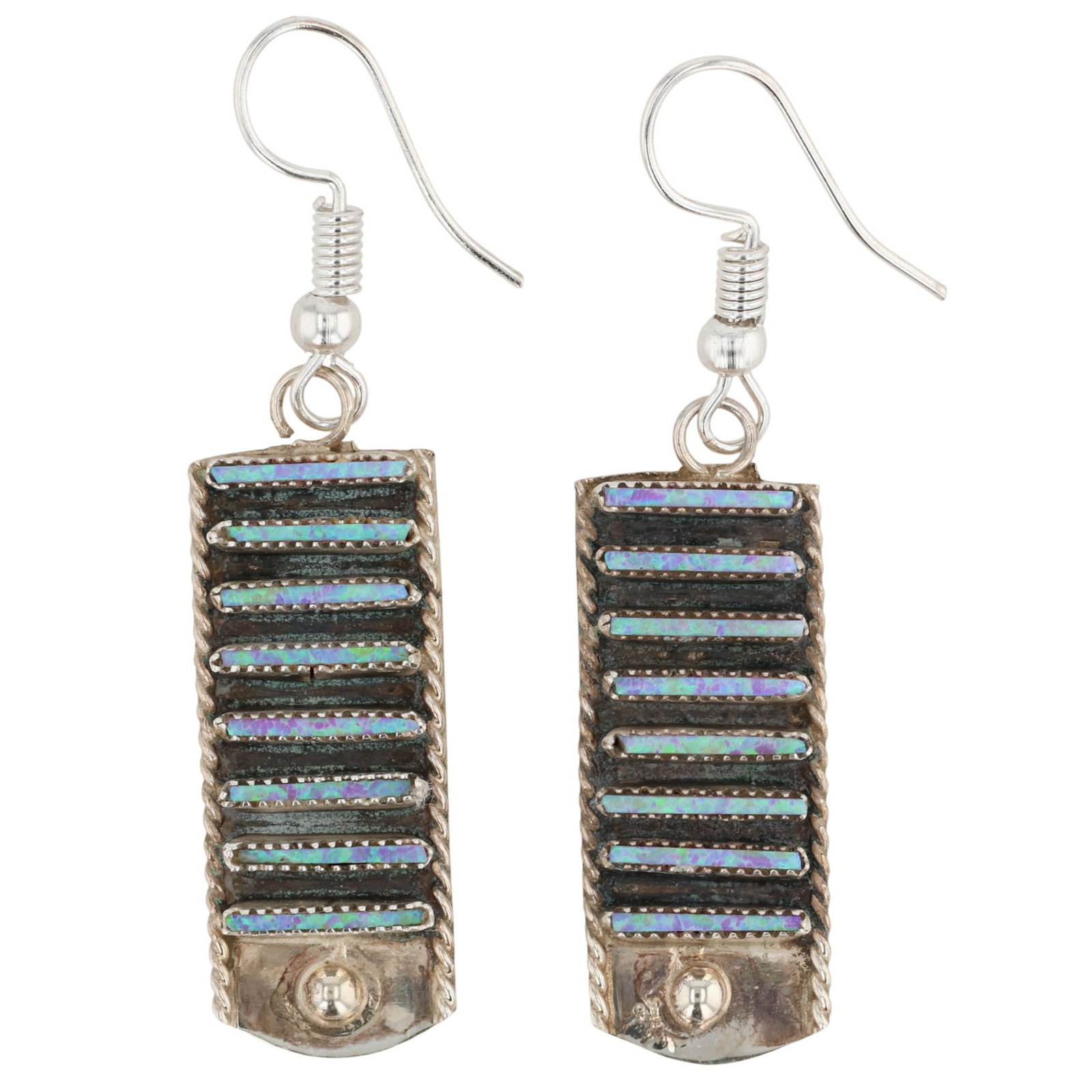 Ashley Laate Zuni Sterling Opal Earrings (1 of 3)