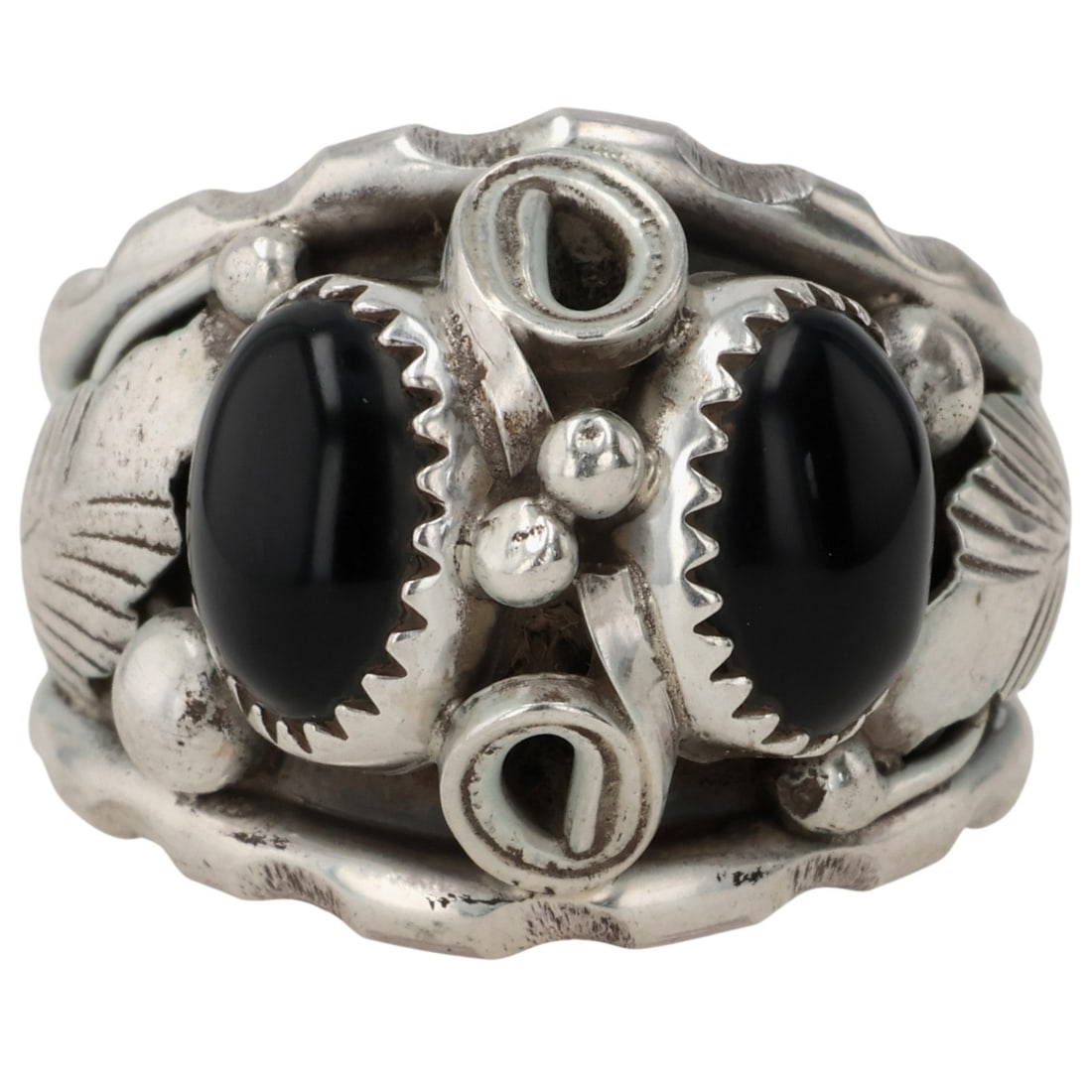 Max Calladitto Navajo Sterling Onyx Ring Sz 10 (1 of 7)