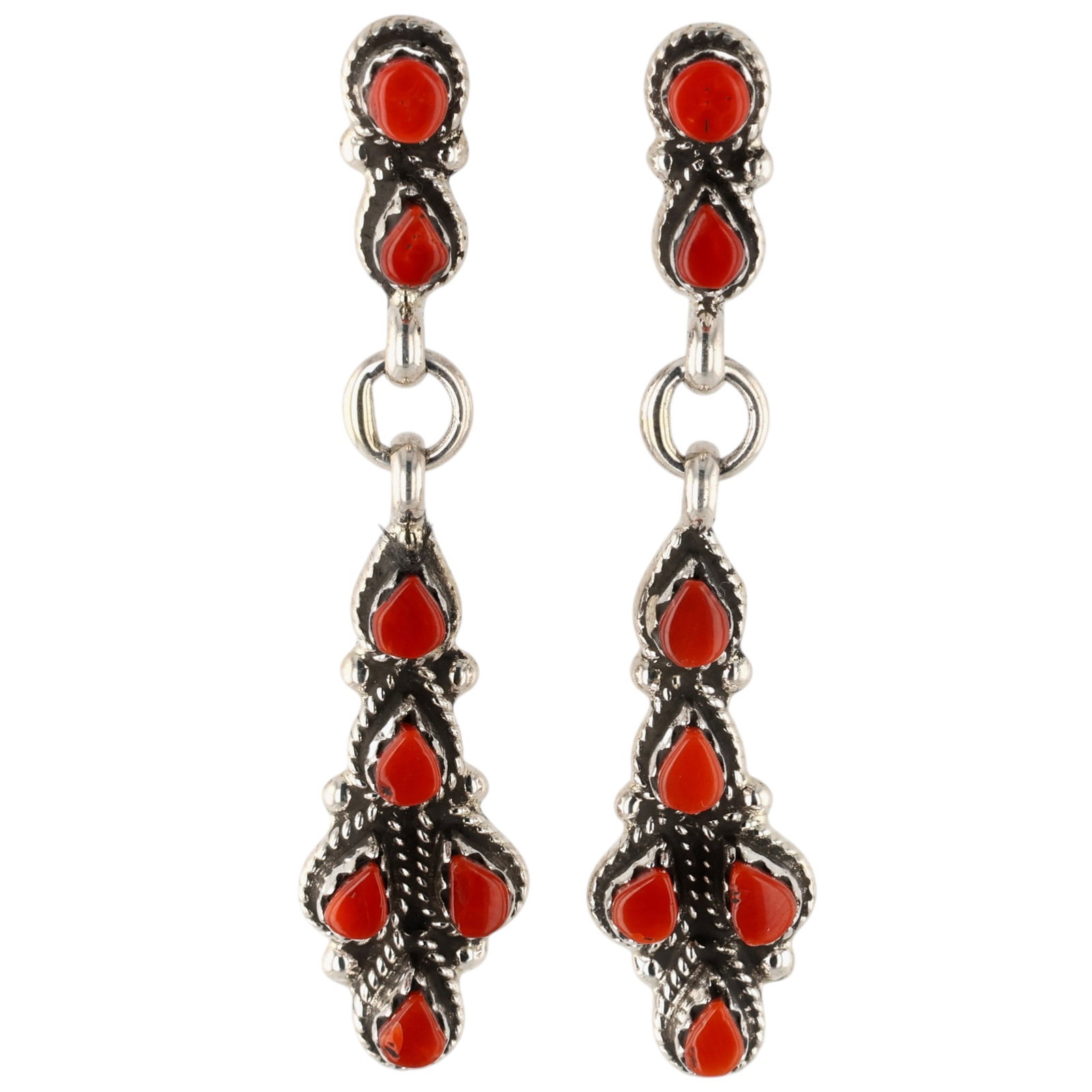 Jovi Burns Zuni Sterling Coral Earrings (1 of 3)