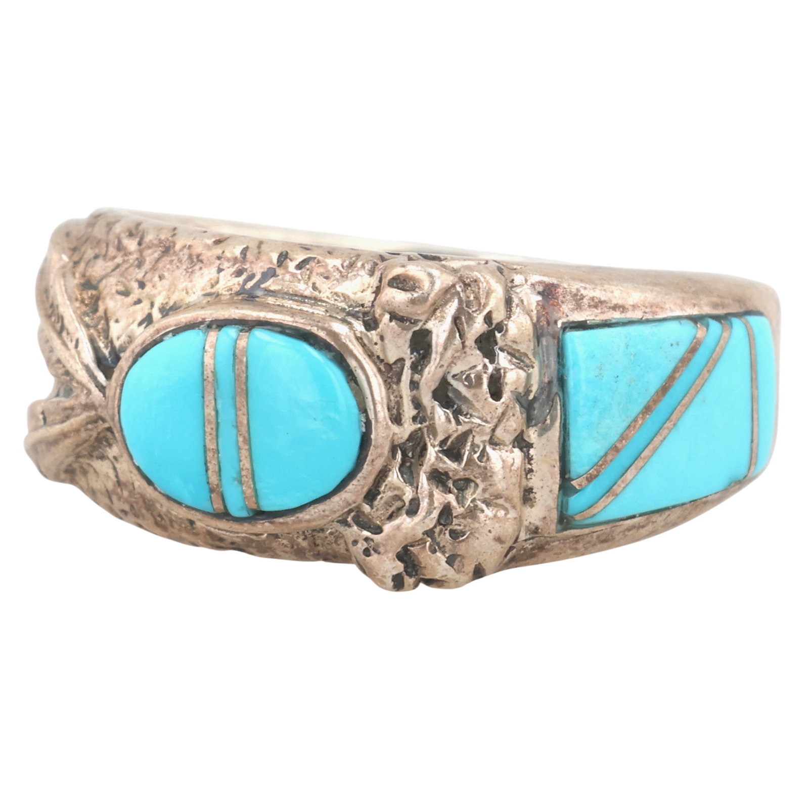 Grace Kenneth Navajo Sterling Kingman Turquoise Ring Sz 8.5 (1 of 6)