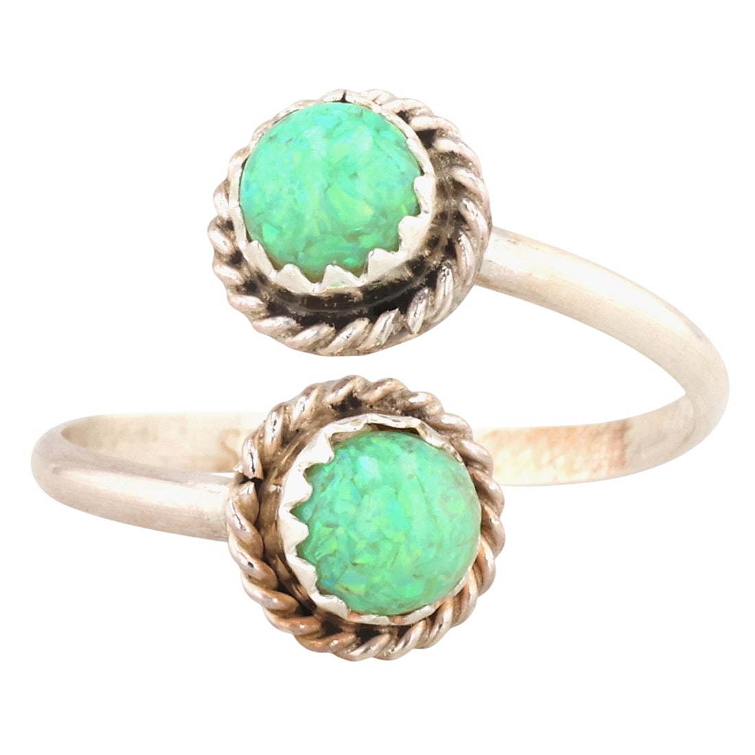 Esther White Navajo Sterling Opal Ring Sz 4.75 (1 of 7)