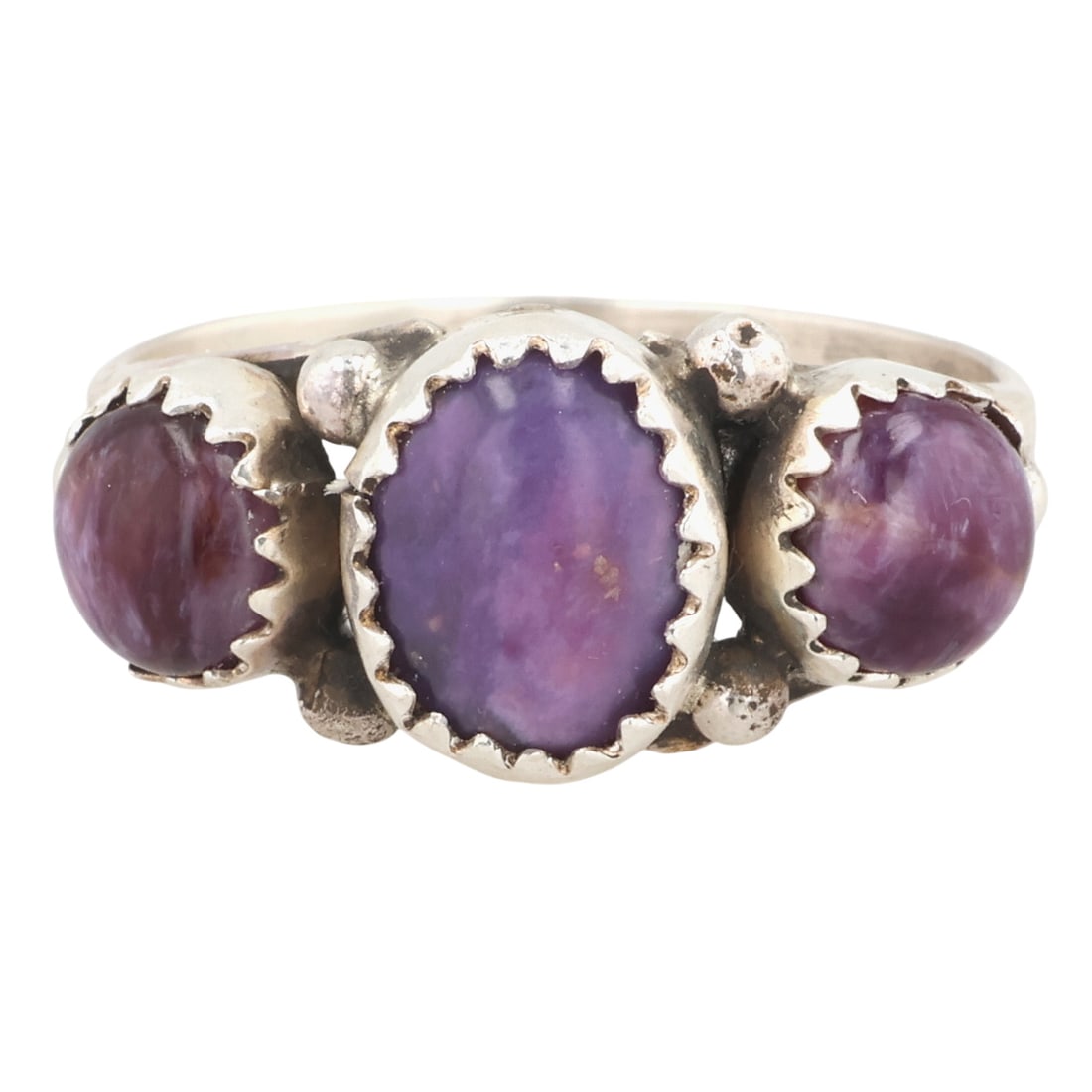 Navajo Sterling Charoite Ring Sz 8 (1 of 6)