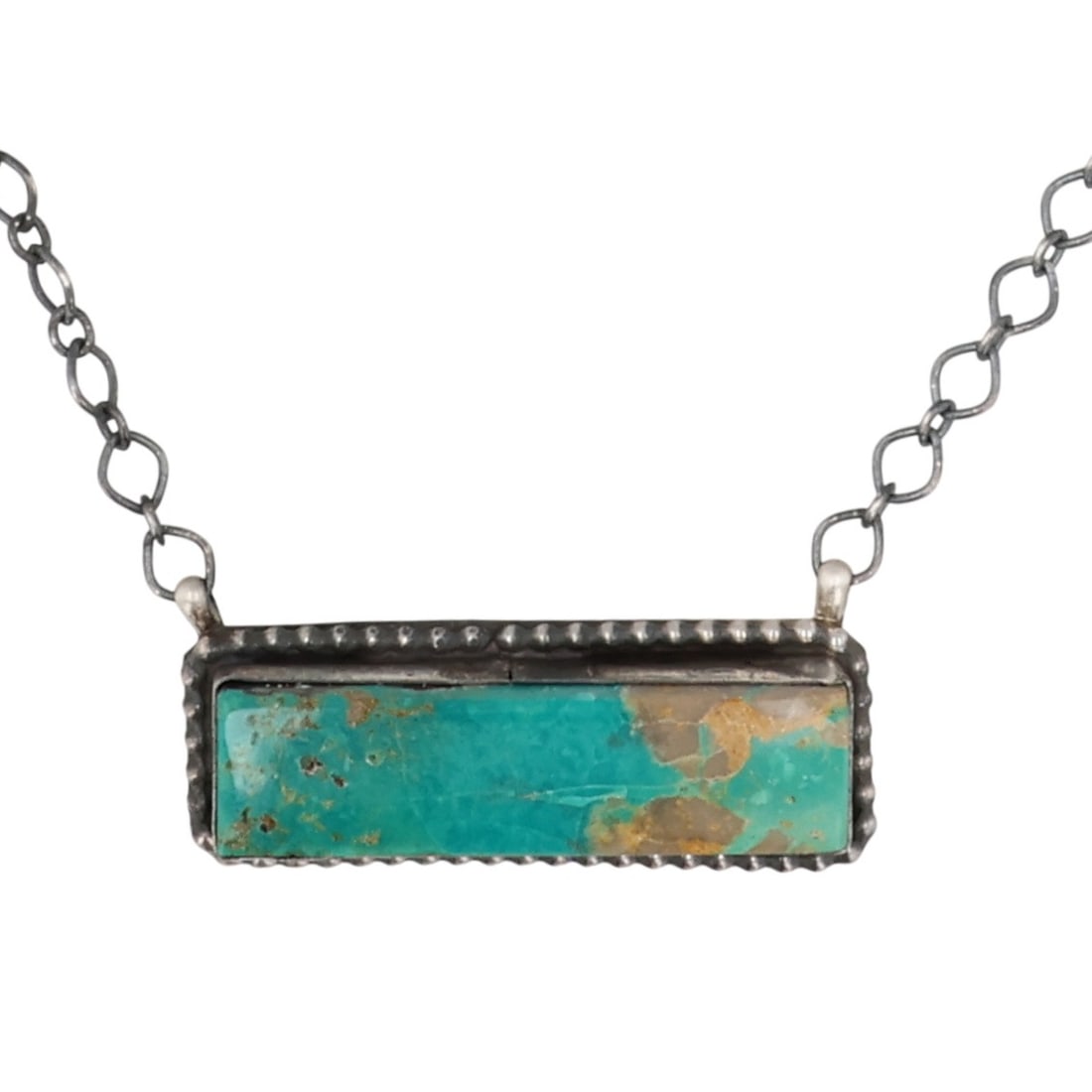Tia Long Navajo Sterling Kingman Turquoise Necklace (1 of 6)
