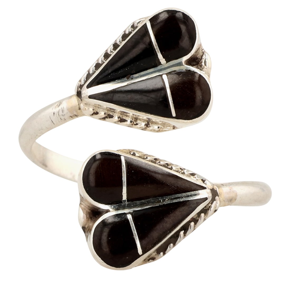 Velda Nastacio Zuni Sterling Onyx Inlay Adjustable Ring (1 of 8)
