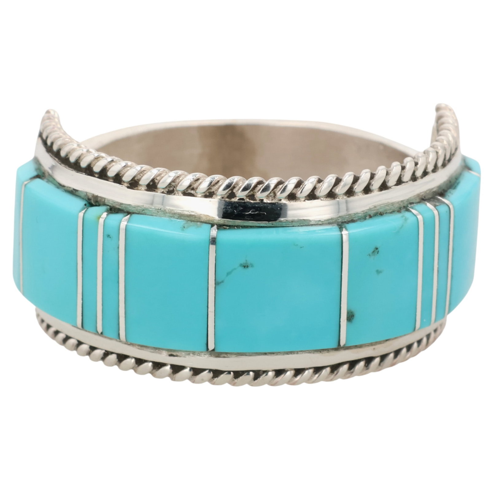 Deirdre Luna Panteah Zuni Sterling Turquoise Inlay Ring Sz 10.75 (1 of 7)