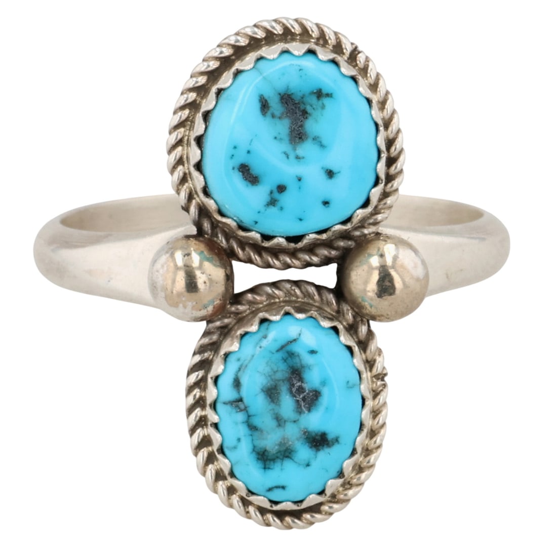 Vintage Navajo Sterling Turquoise Ring Sz 8.5 (1 of 7)