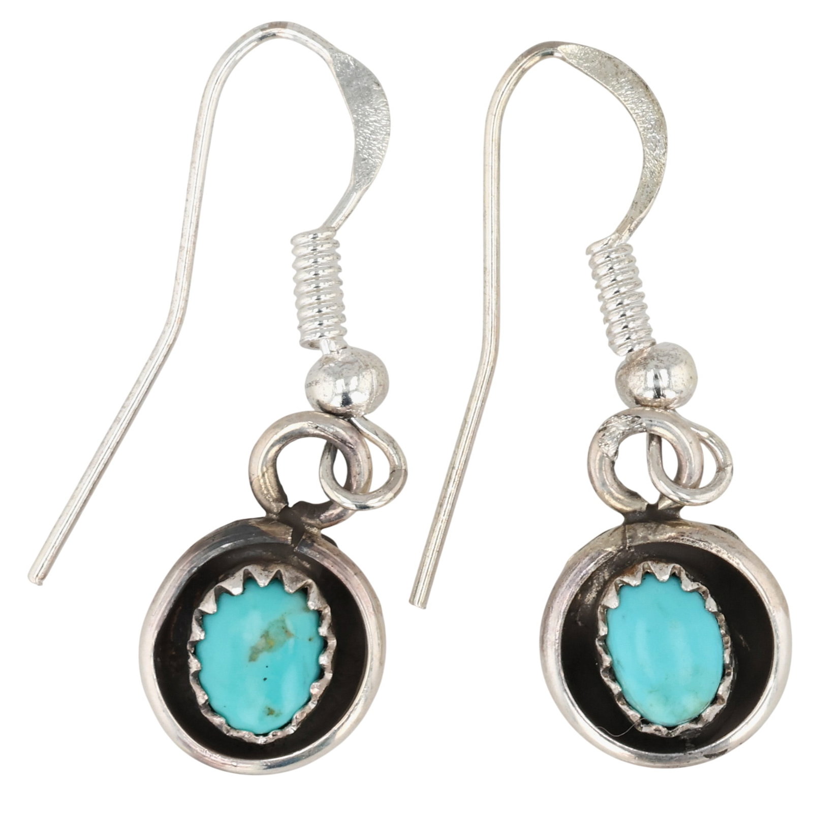 Lenora Garcia Navajo Sterling Kingman Turquoise Earrings (1 of 3)