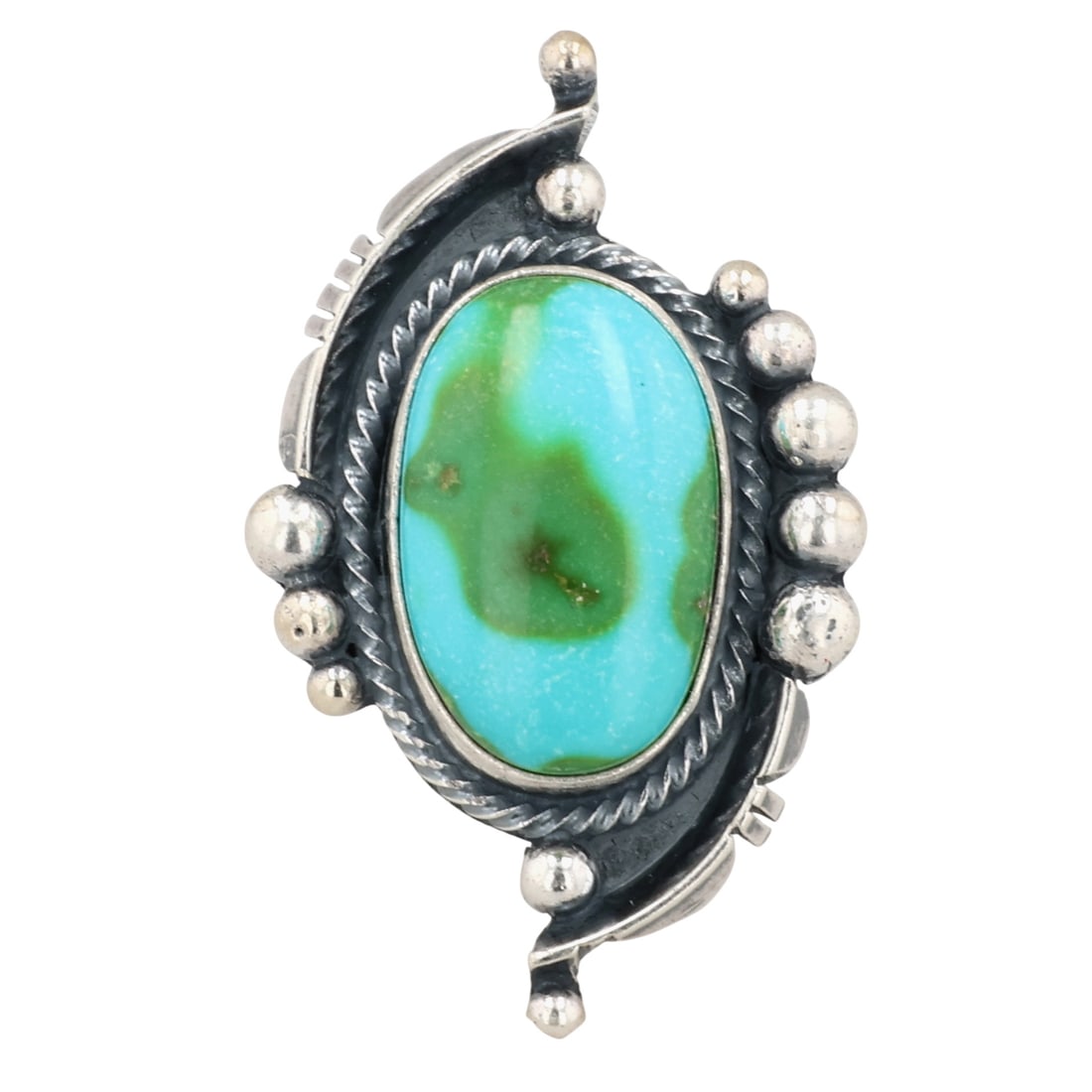 Maritta Benally Navajo Sterling Sonoran Gold Turquoise Ring Sz 5.75 (1 of 7)