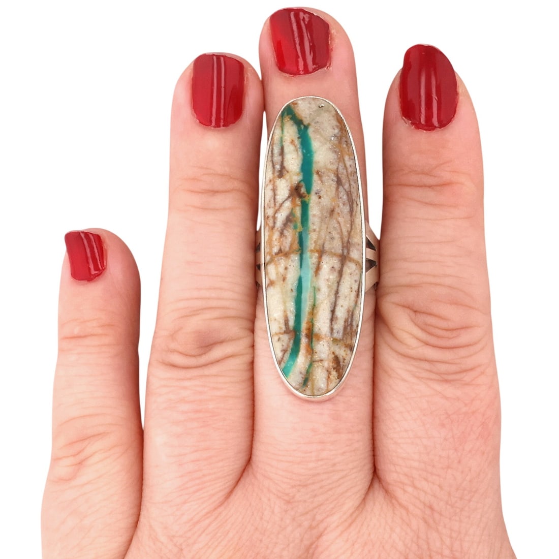 Steve Francisco Navajo Sterling Boulder Turquoise Ring Sz 9 (1 of 7)