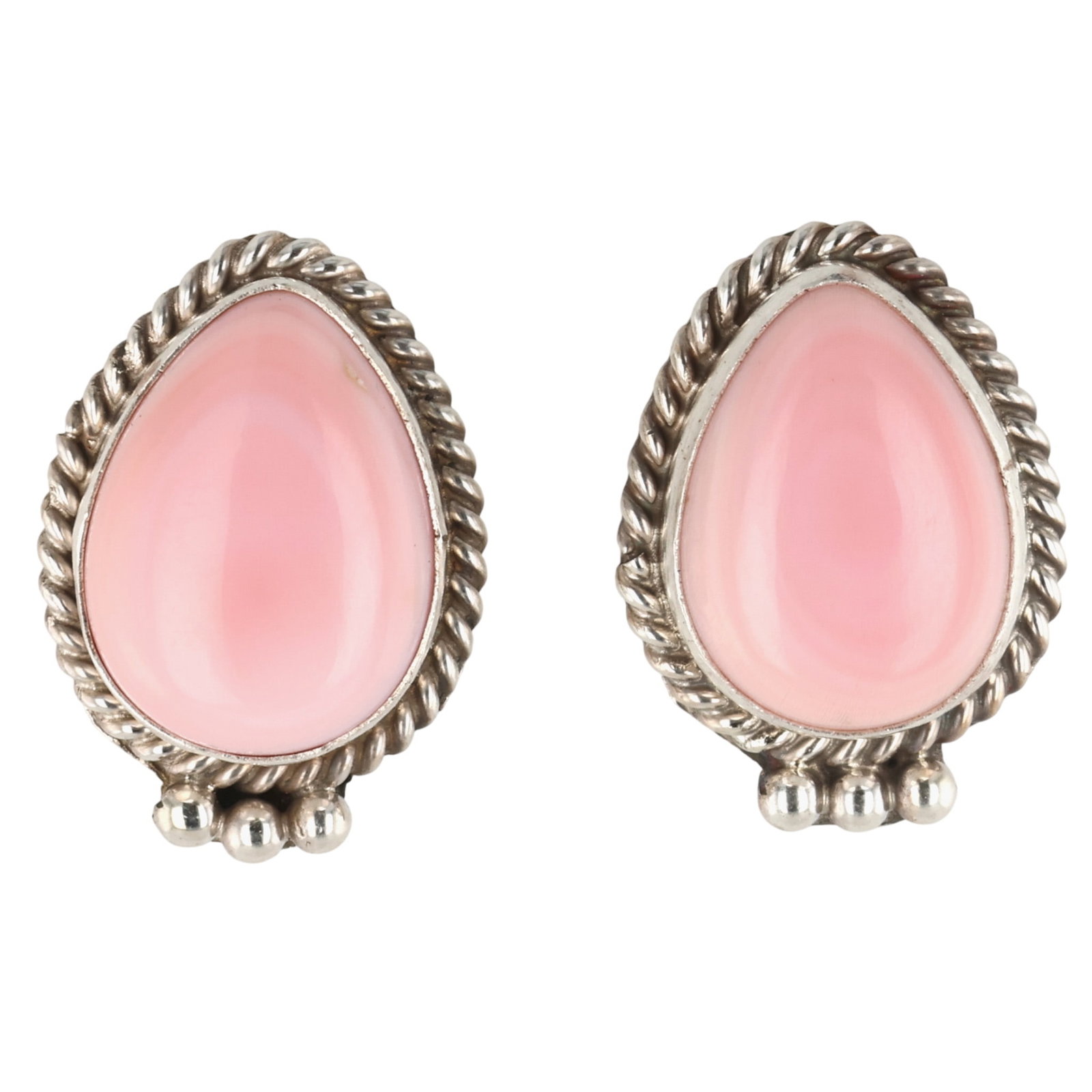 Trish Largo Navajo Sterling Pink Conch Earrings: Trish Largo Navajo Sterling Pink Conch Shell Earrings 8g