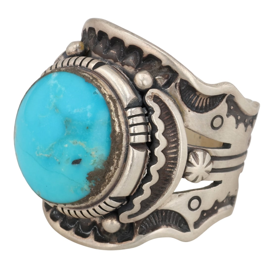 Larson Lee Navajo Sterling Turquoise Ring Sz 9.5 (1 of 7)