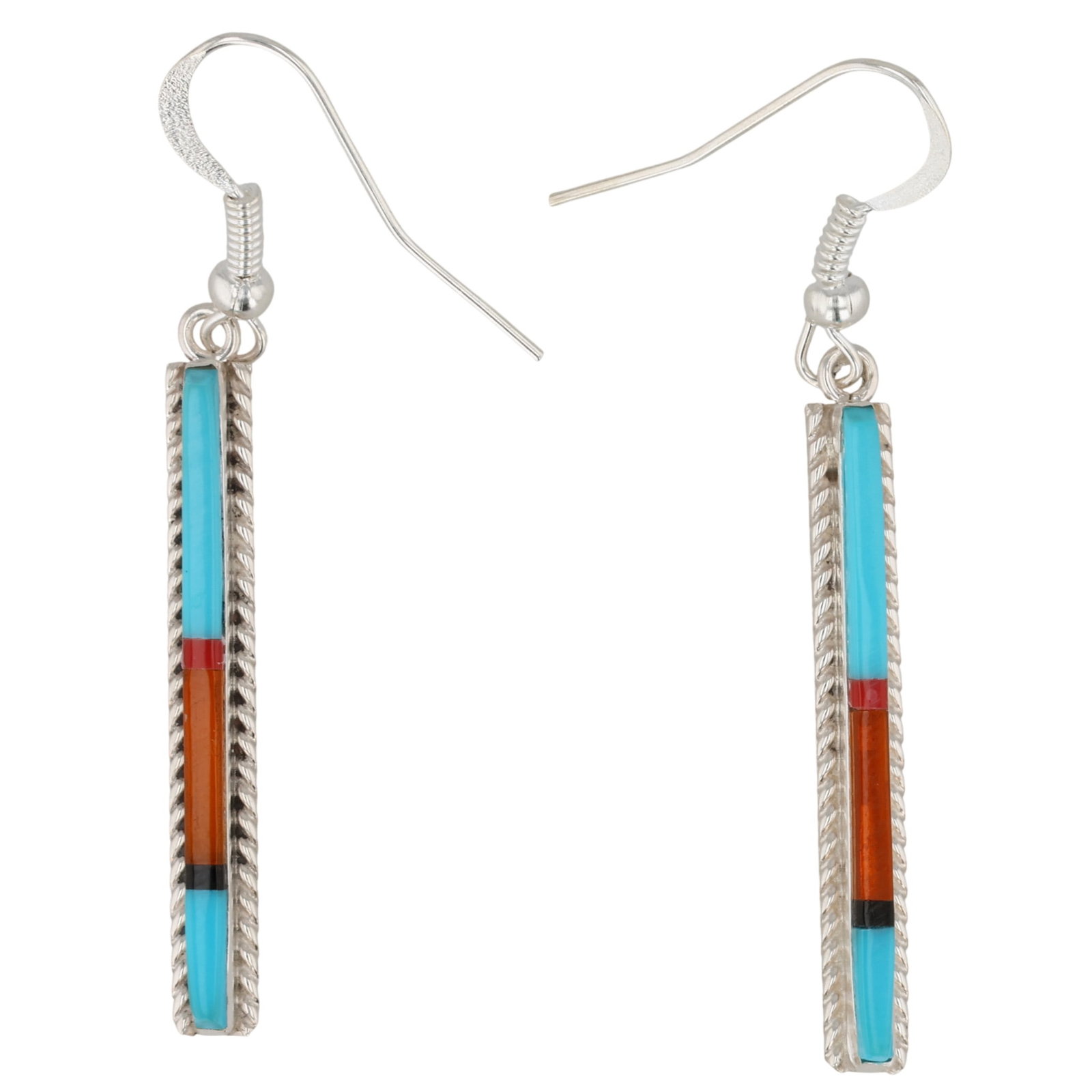 Allen Barney Navajo Sterling Multi-Stone Earrings (1 of 4)