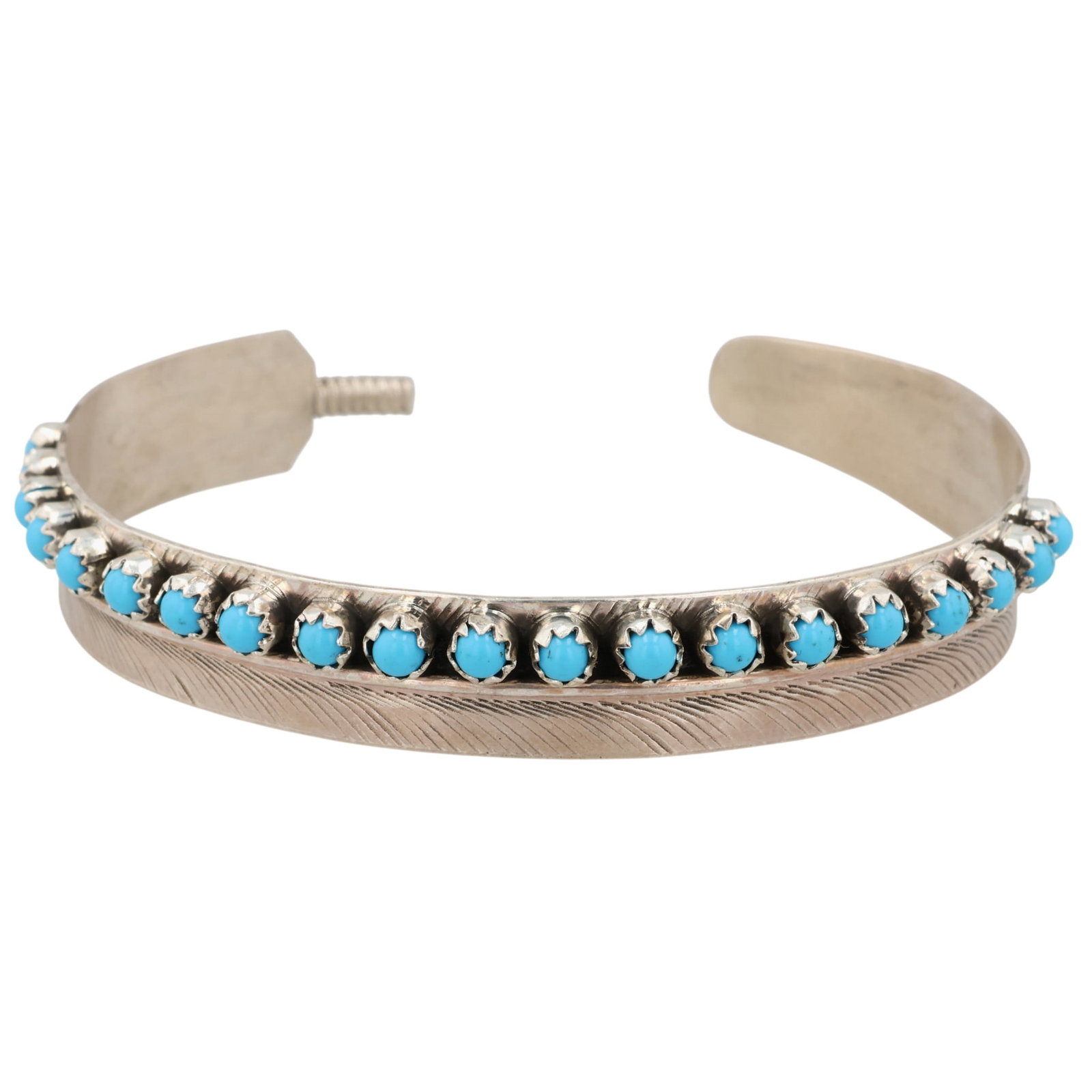 Chester Charley Navajo Sterling Kingman Turquoise Cuff Bracelet (1 of 7)