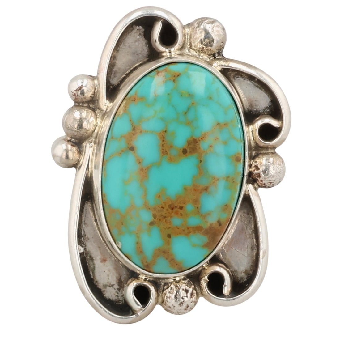 Vintage Navajo Sterling Turquoise Ring Sz 8.75 (1 of 7)