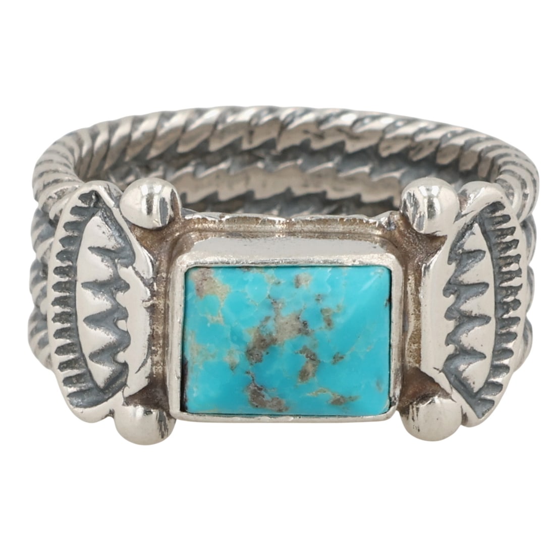 Arlene Lewis Navajo Sterling Turquoise Ring Sz 5.5 (1 of 7)