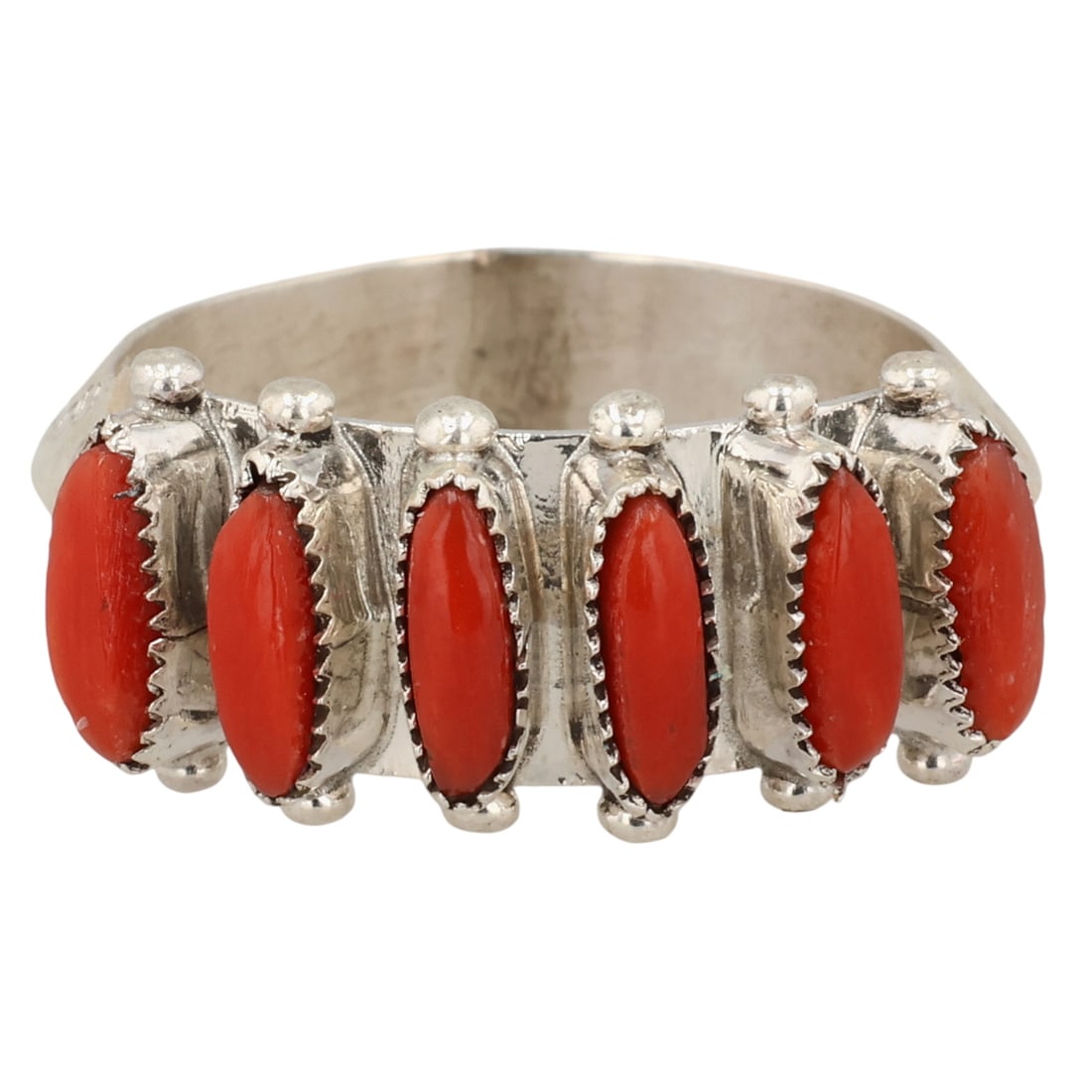 Paloma Zuni Sterling Coral Ring Sz 7.25 (1 of 7)