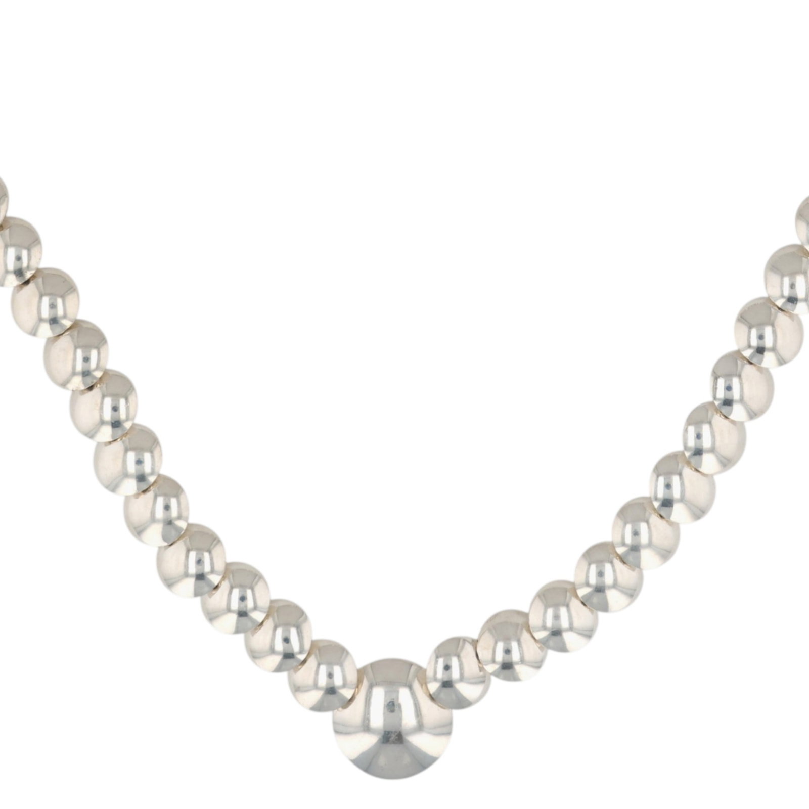 Vintage Taxco Mexico Sterling Pillow Bead Necklace (1 of 7)