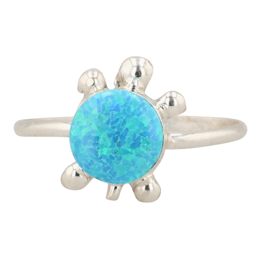Ashley Laate Zuni Sterling Opal Turtle Ring Sz 5.75 (1 of 6)