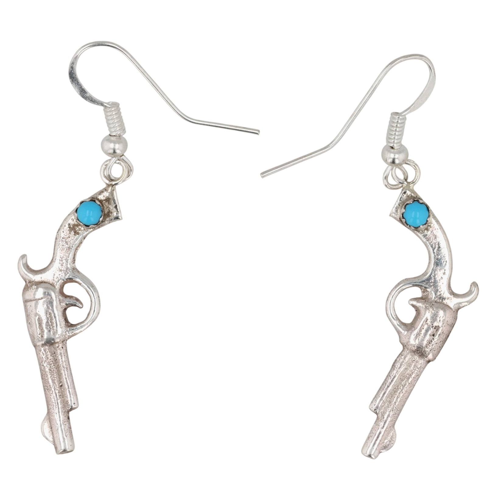 Bruce Chee Navajo Sterling Turquoise Revolver Earrings (1 of 3)