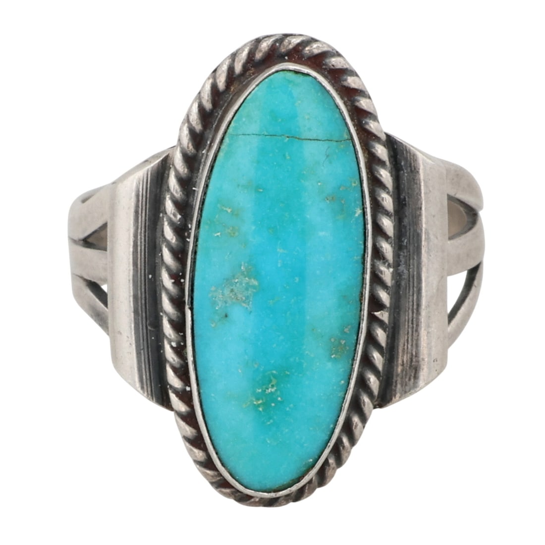 Navajo Sterling Turquoise Ring Sz 6 (1 of 6)