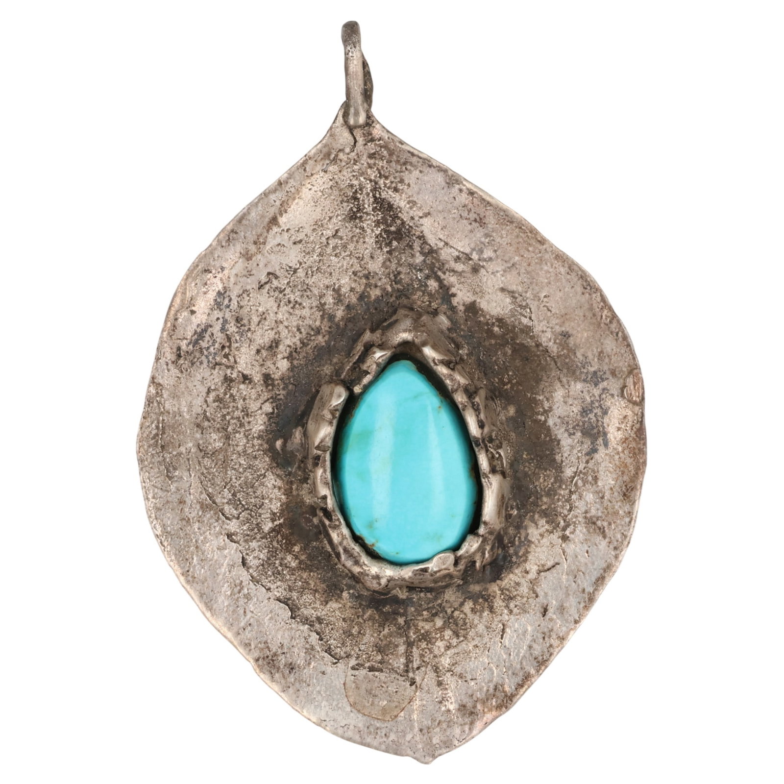 Native Sterling Turquoise Leaf Pendant (1 of 3)