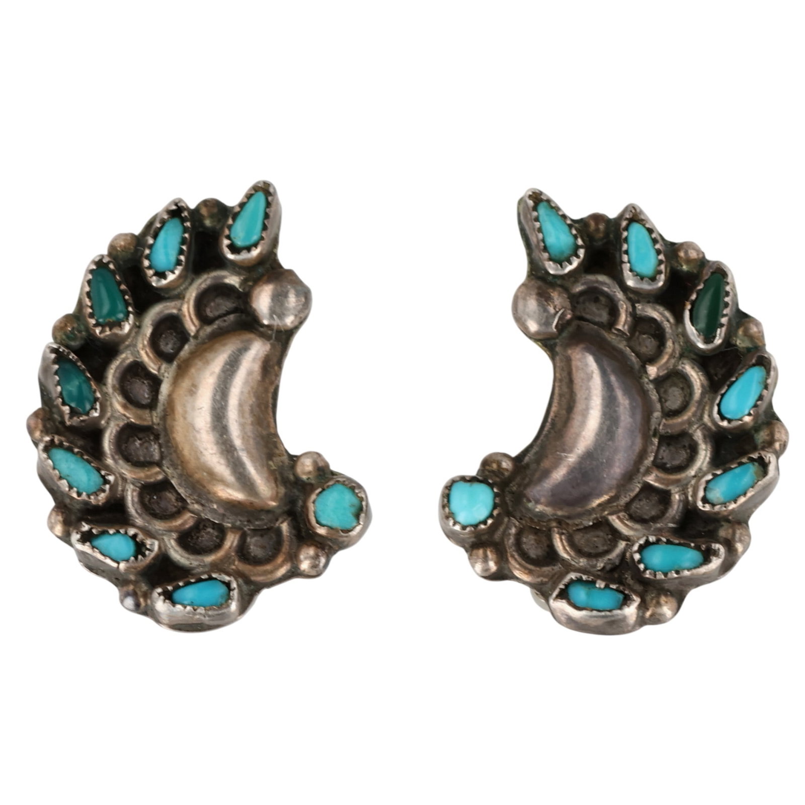 Zuni Sterling Turquoise Earrings (1 of 3)